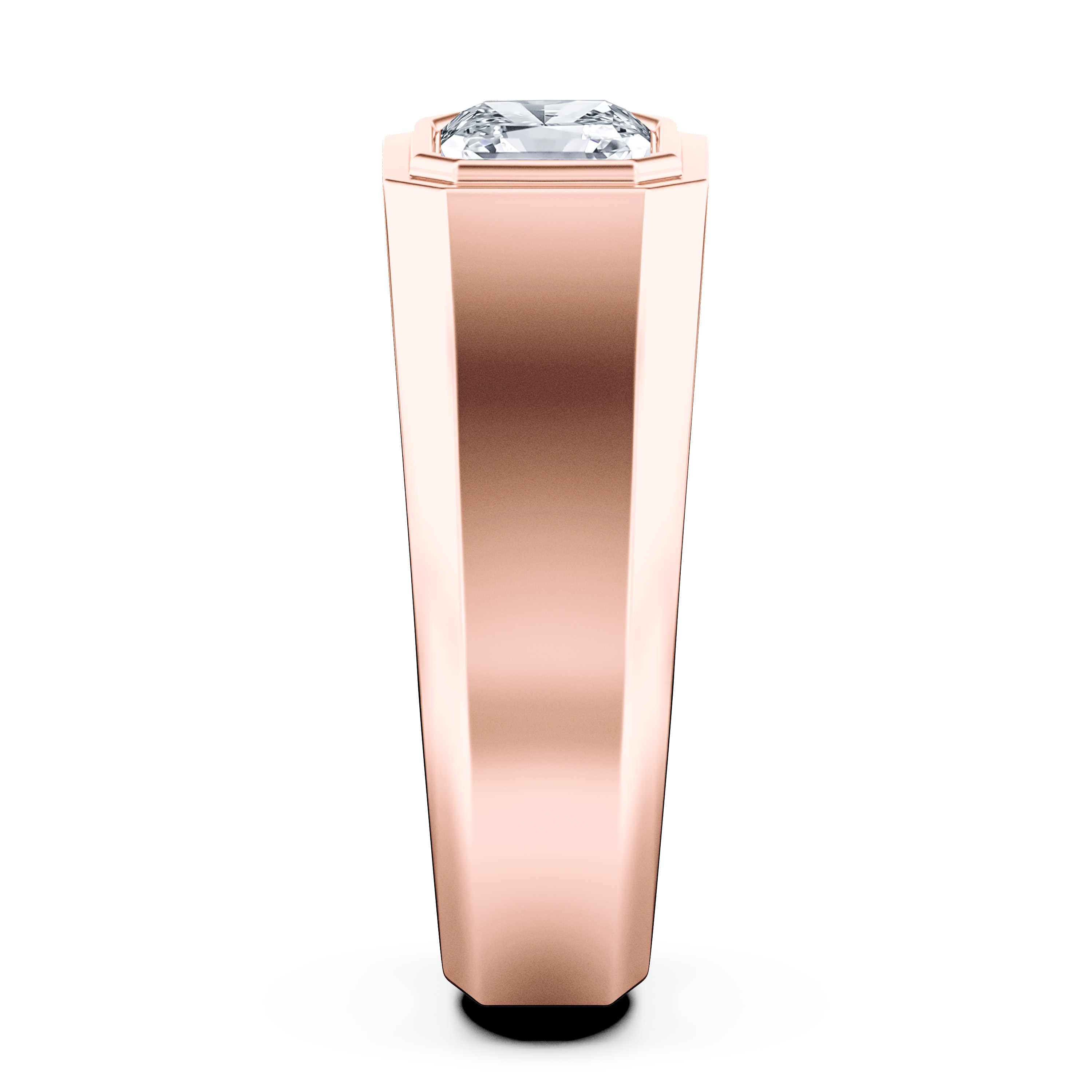 Heirloom Solitaire Diamond Engagement Ring in 18ct Rose Gold with Radiant Centre Stone Alternate shot 4