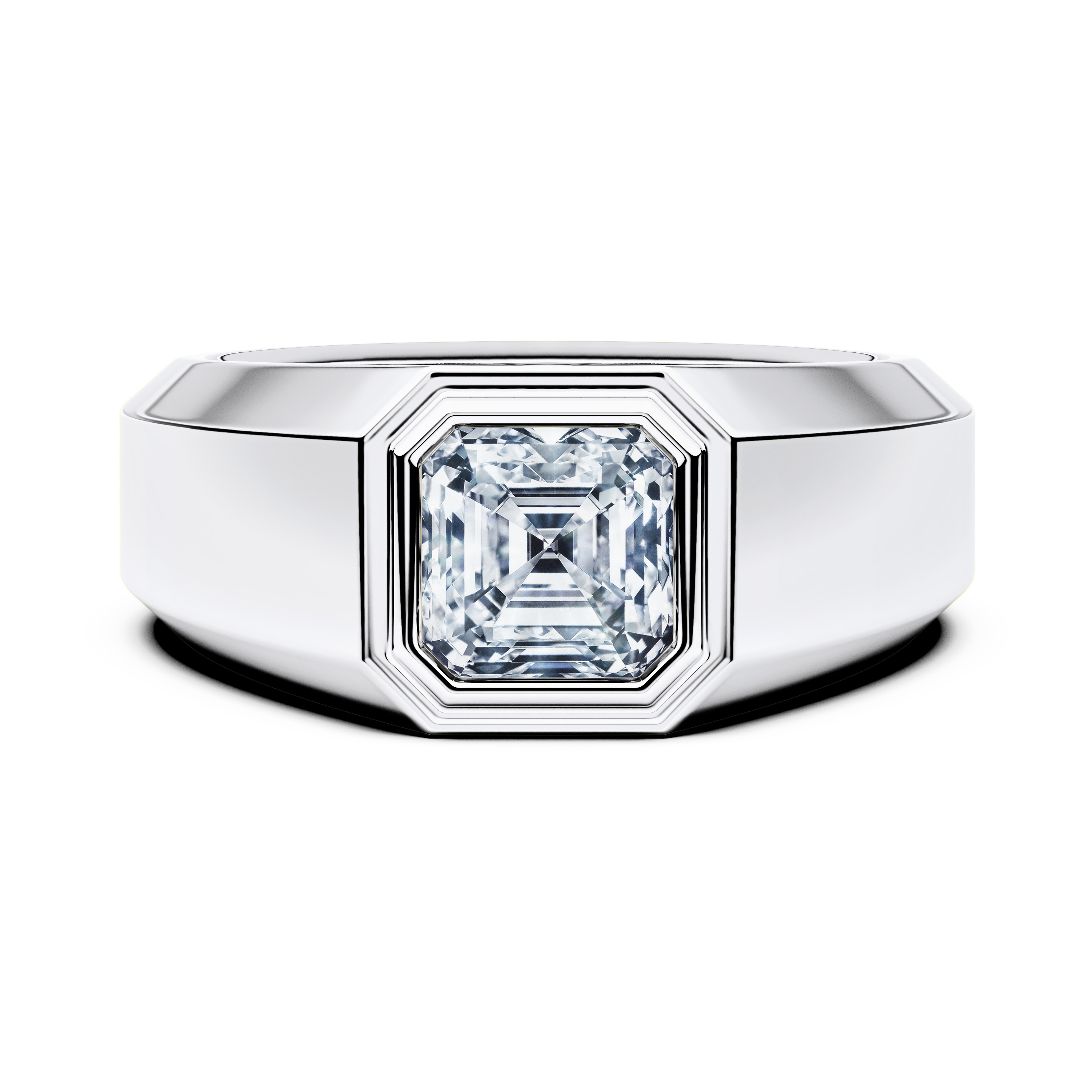 Solitaire, Platinum Diamond Engagement Ring Heirloom Ring Asscher