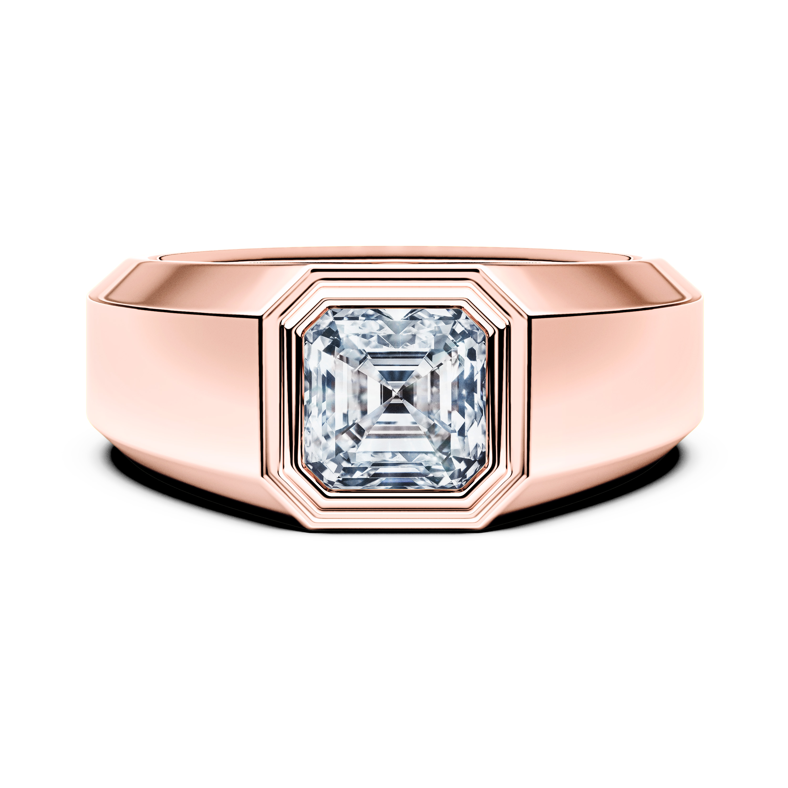 Solitaire, 18ct Rose Gold Diamond Engagement Ring Heirloom Ring Asscher