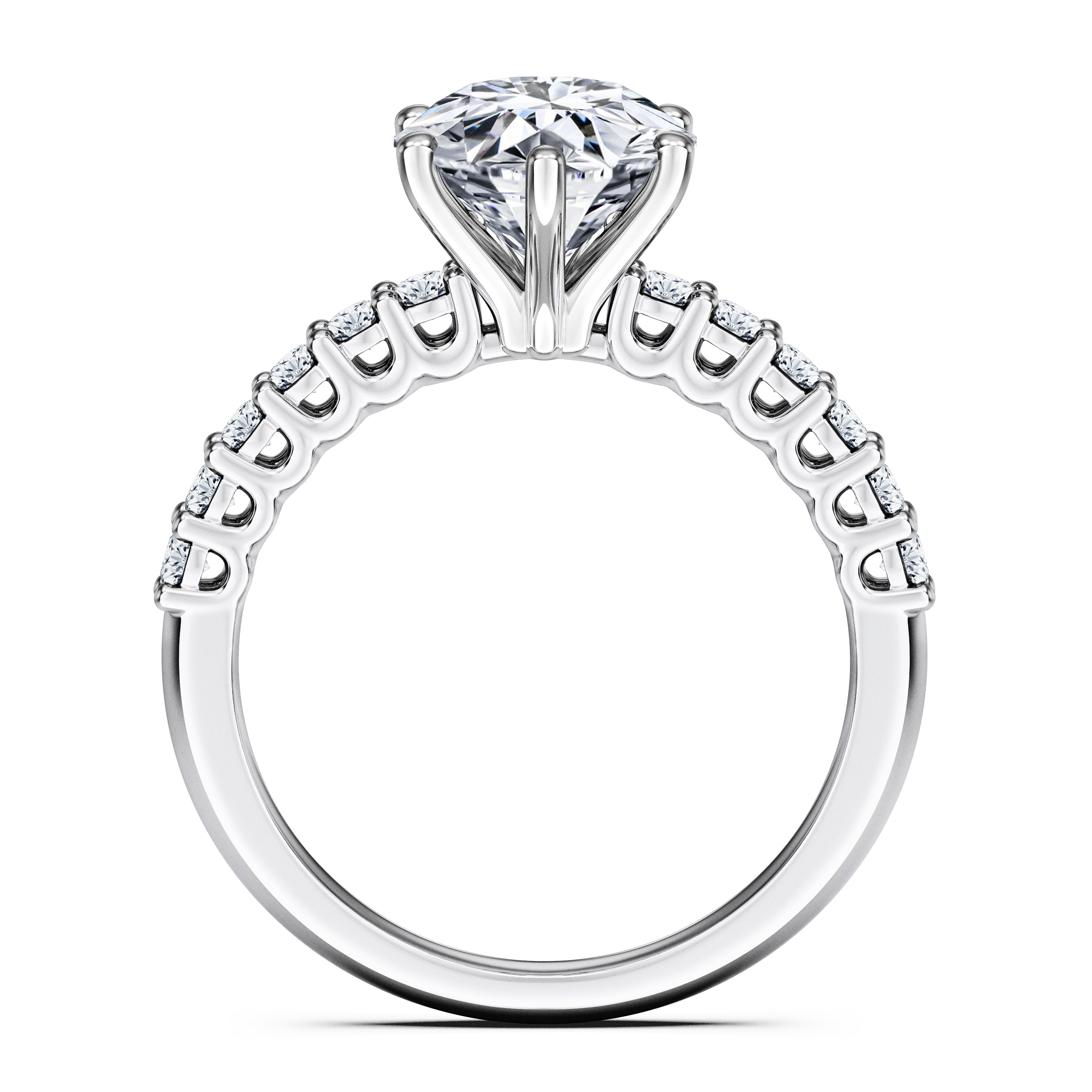 Bloom Side Stones Diamond Engagement Ring in Platinum with Round Centre Stone Alternate shot 4