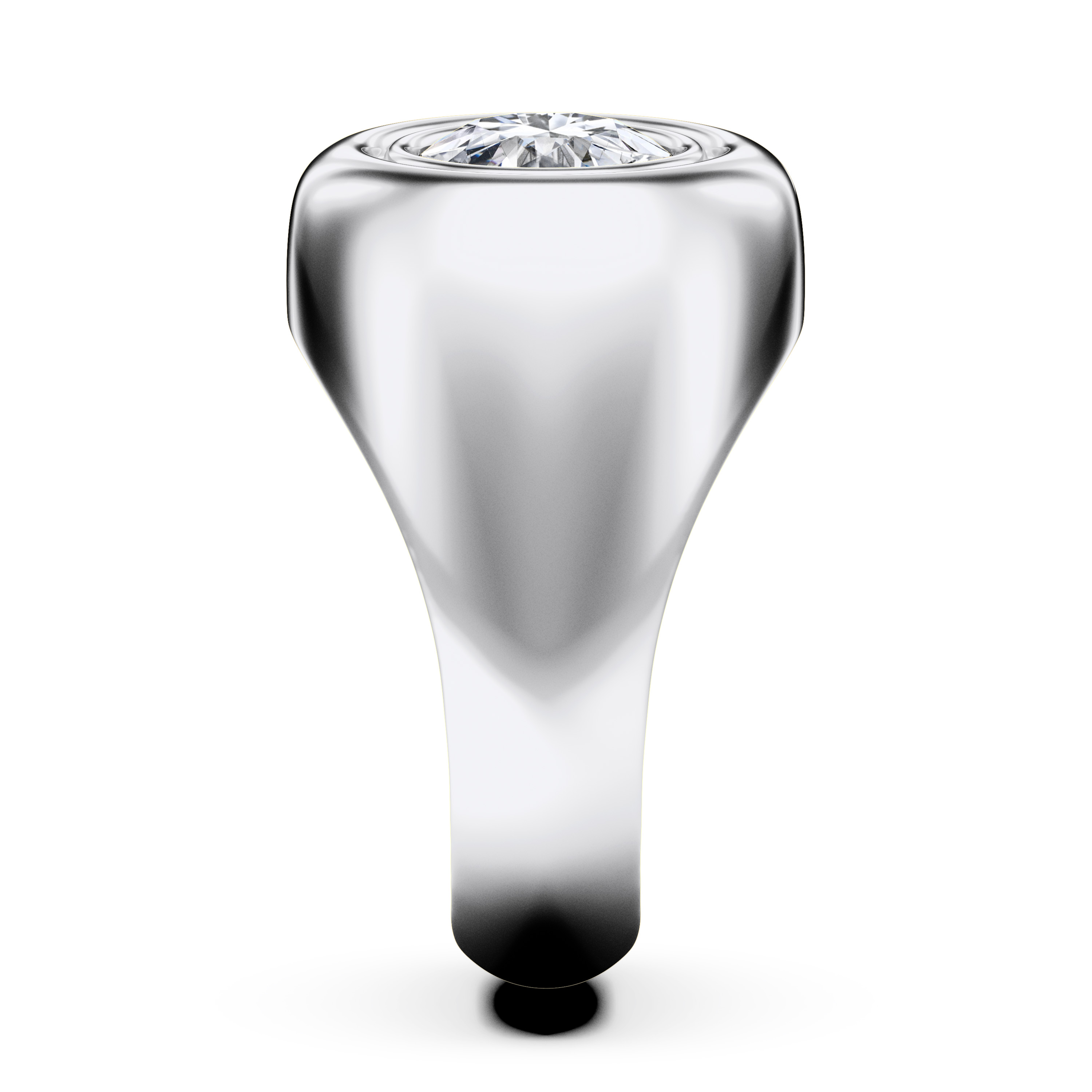 Signet Solitaire Diamond Engagement Ring in Platinum with Round Centre Stone Alternate shot 4