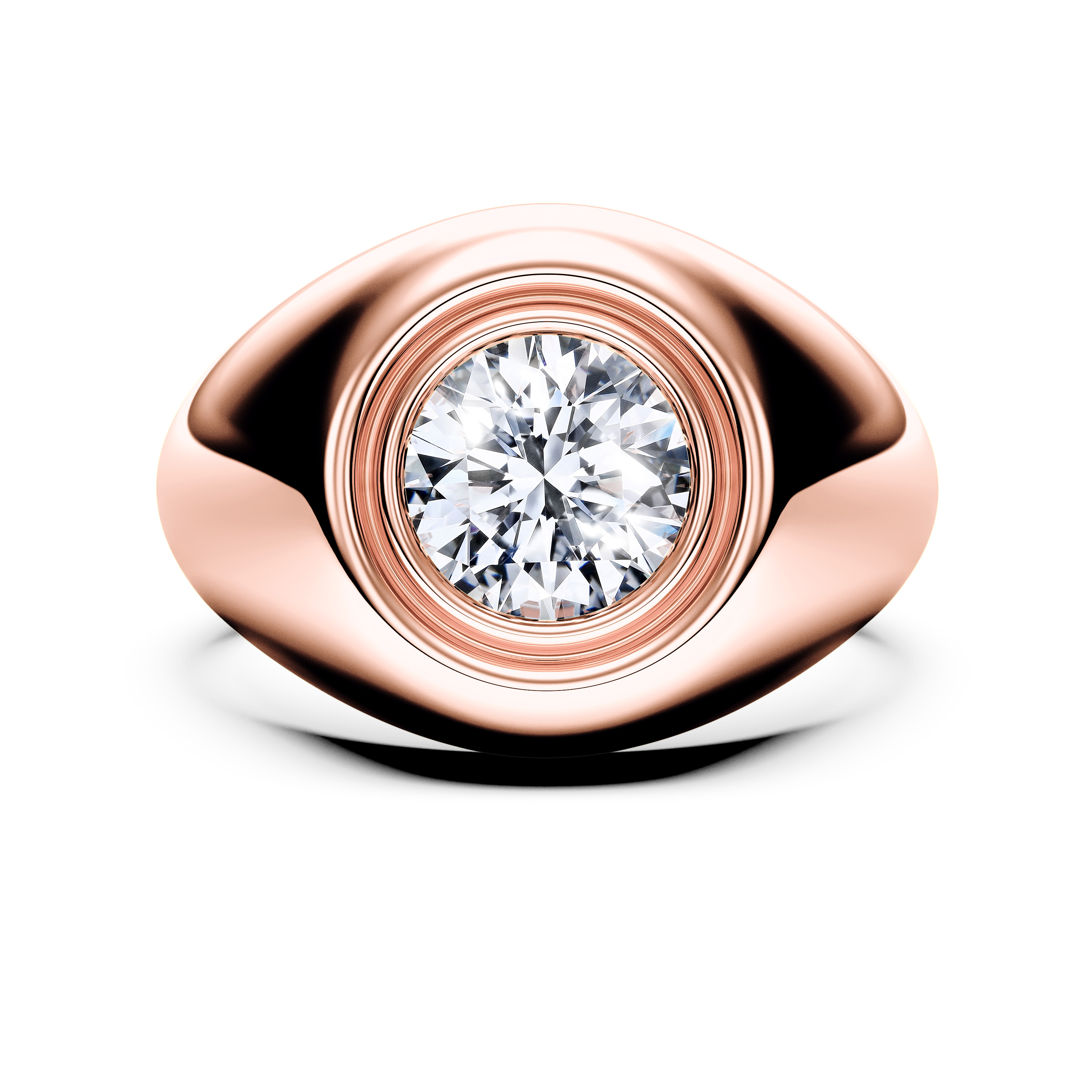 Hecate - Diamond Dust Moon Ring Guard with Diamond Accents 14K Rose Gold