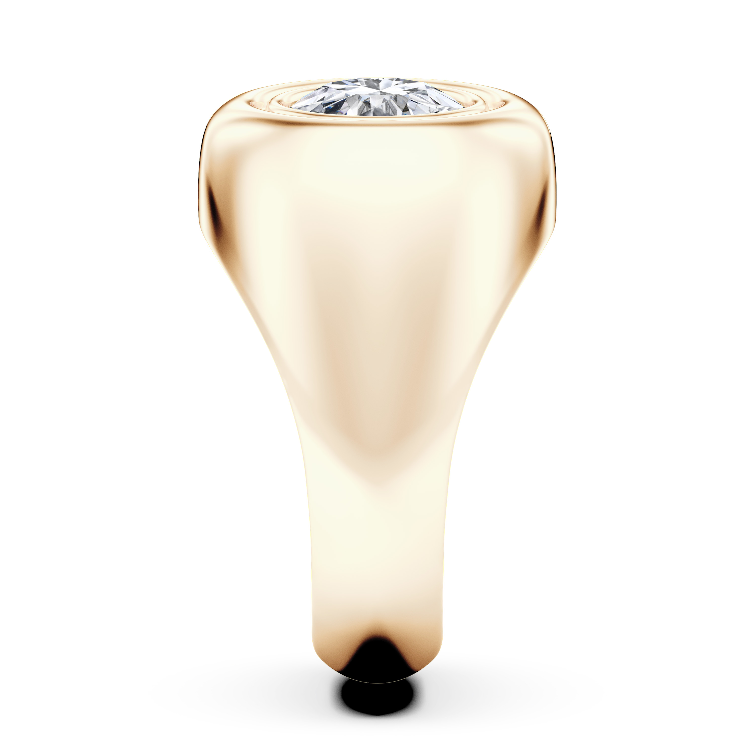 Signet Solitaire Diamond Engagement Ring in 18ct Yellow Gold with Round Centre Stone Alternate shot 4