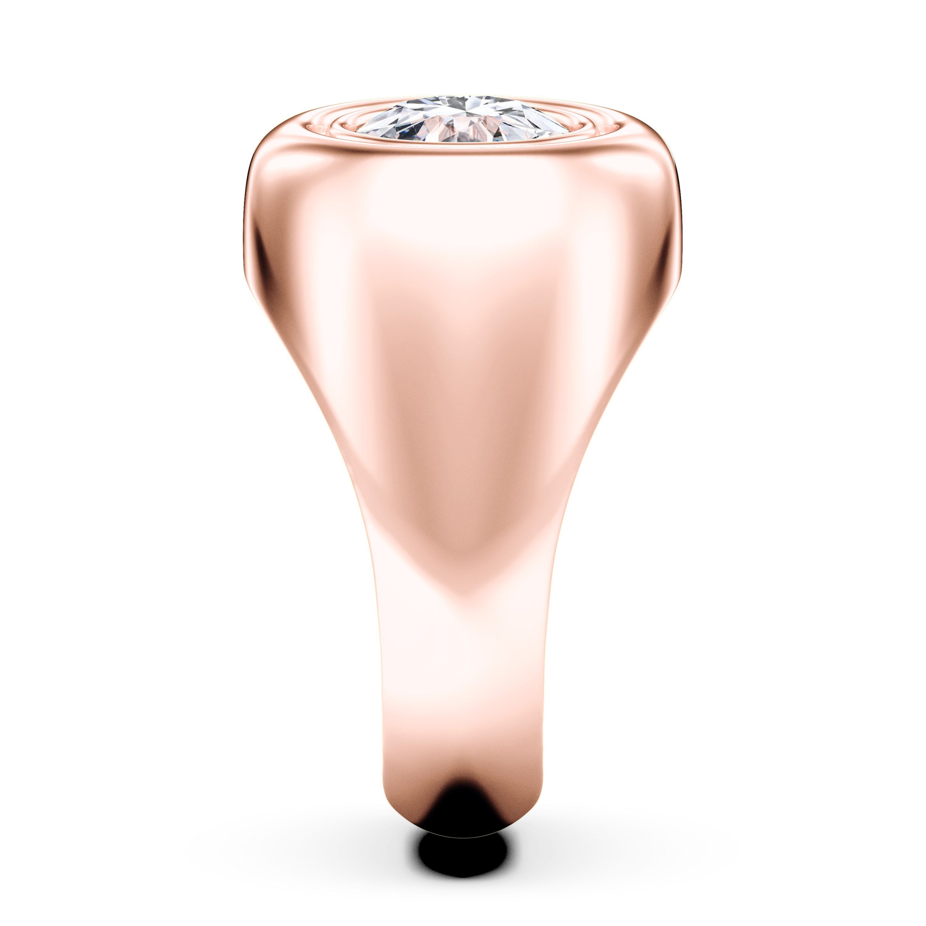 Signet Solitaire Diamond Engagement Ring in 18ct Rose Gold with Round Centre Stone Alternate shot 4
