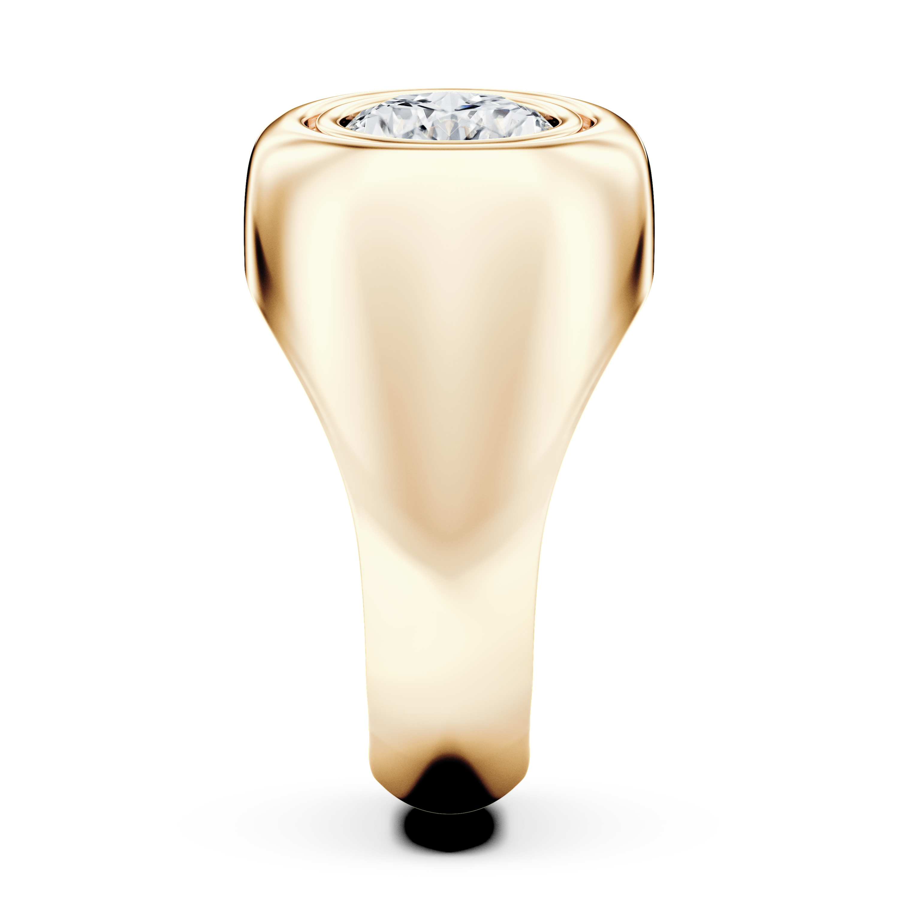 Signet Solitaire Diamond Engagement Ring in 18ct Yellow Gold with Oval Centre Stone Alternate shot 4