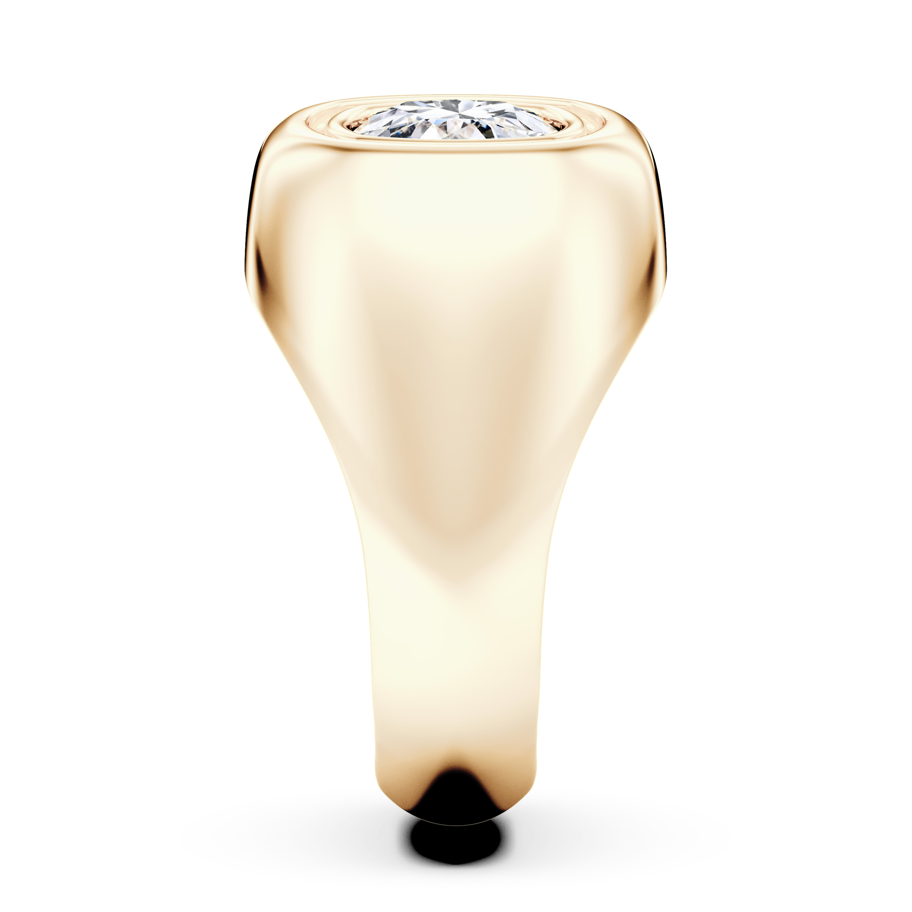 Signet Solitaire Diamond Engagement Ring in 18ct Yellow Gold with Cushion Centre Stone Alternate shot 4