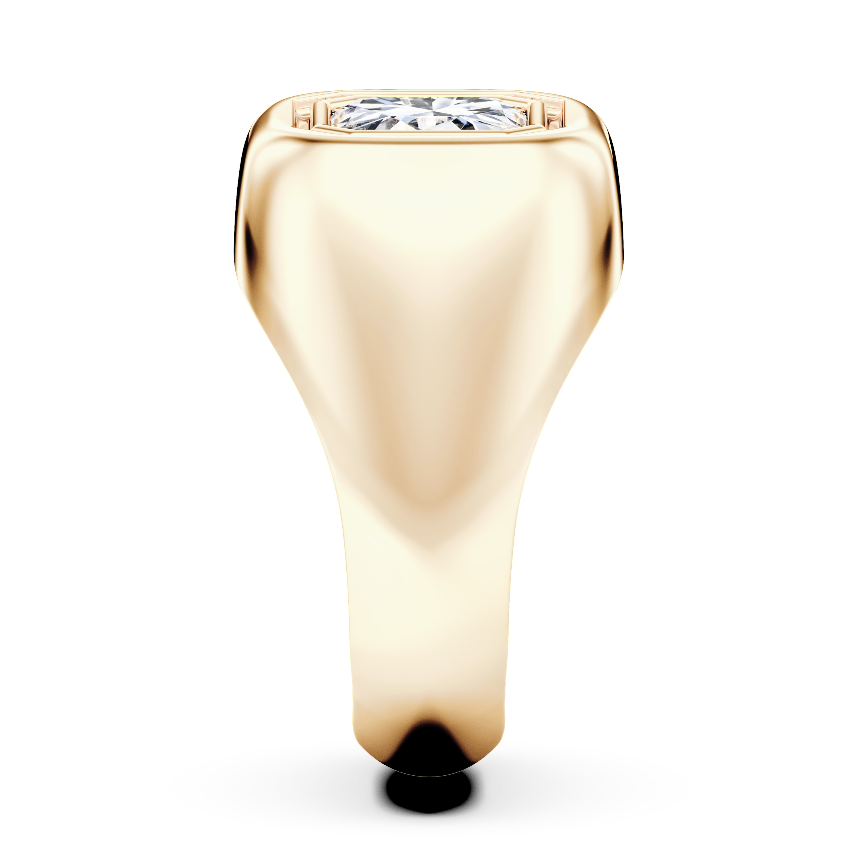 Signet Solitaire Diamond Engagement Ring in 18ct Yellow Gold with Asscher Centre Stone Alternate shot 4