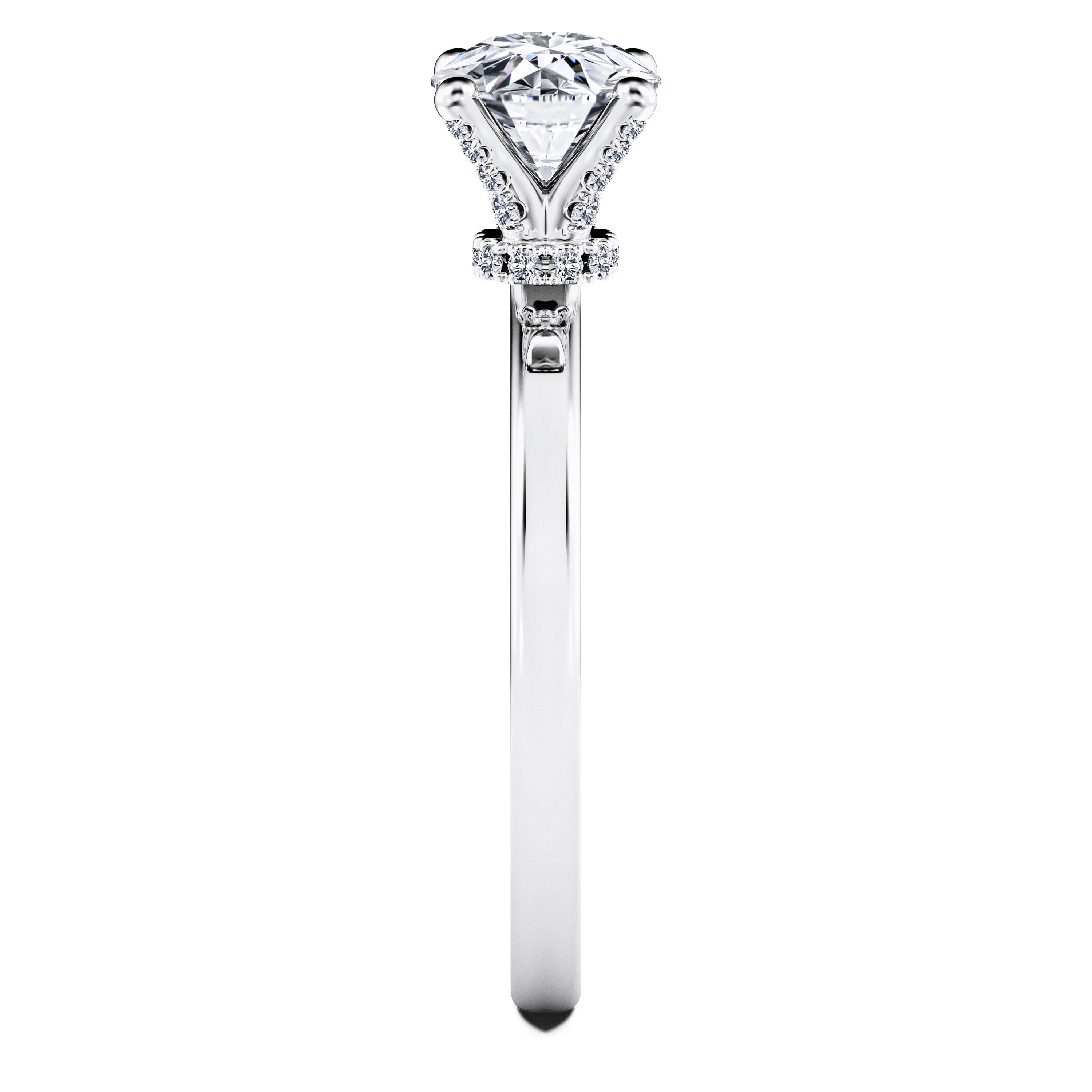 Euphoria Solitaire Diamond Engagement Ring in 18ct White Gold with Round Centre Stone Alternate shot 3