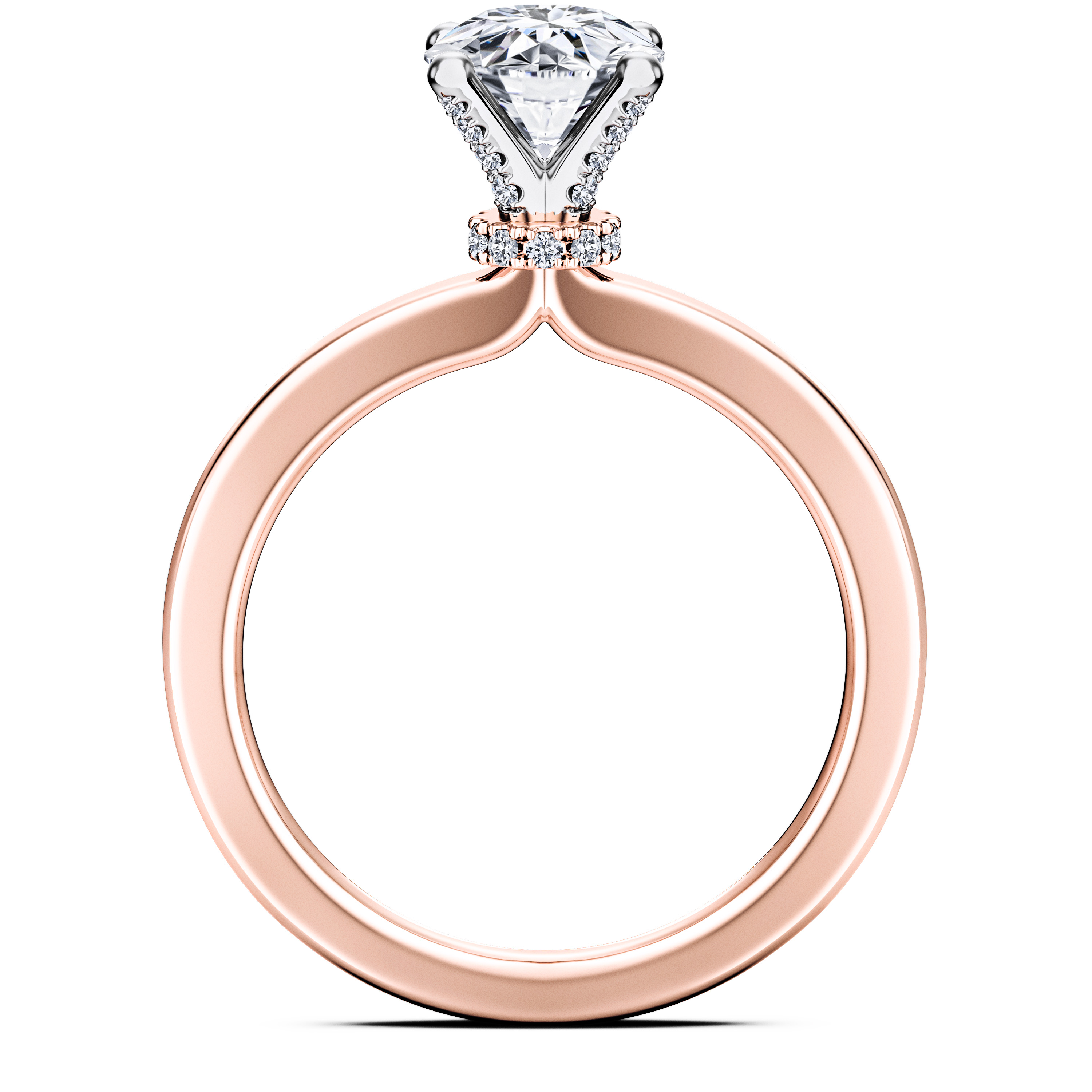 Euphoria Solitaire Diamond Engagement Ring in 18ct Rose Gold with Round Centre Stone Alternate shot 4