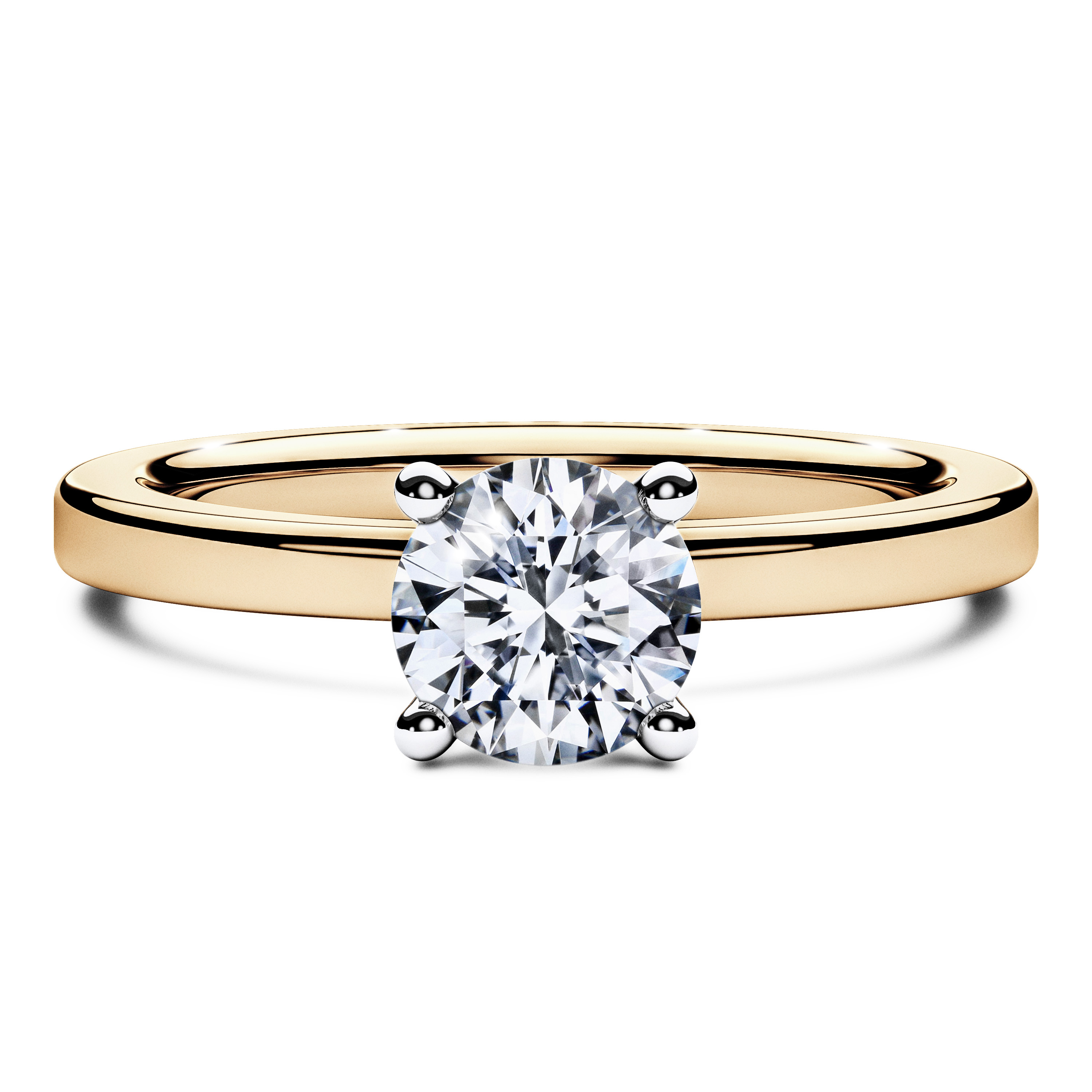 Solitaire, 18ct Yellow Gold Diamond Engagement Ring Euphoria Solitaire Ring Round