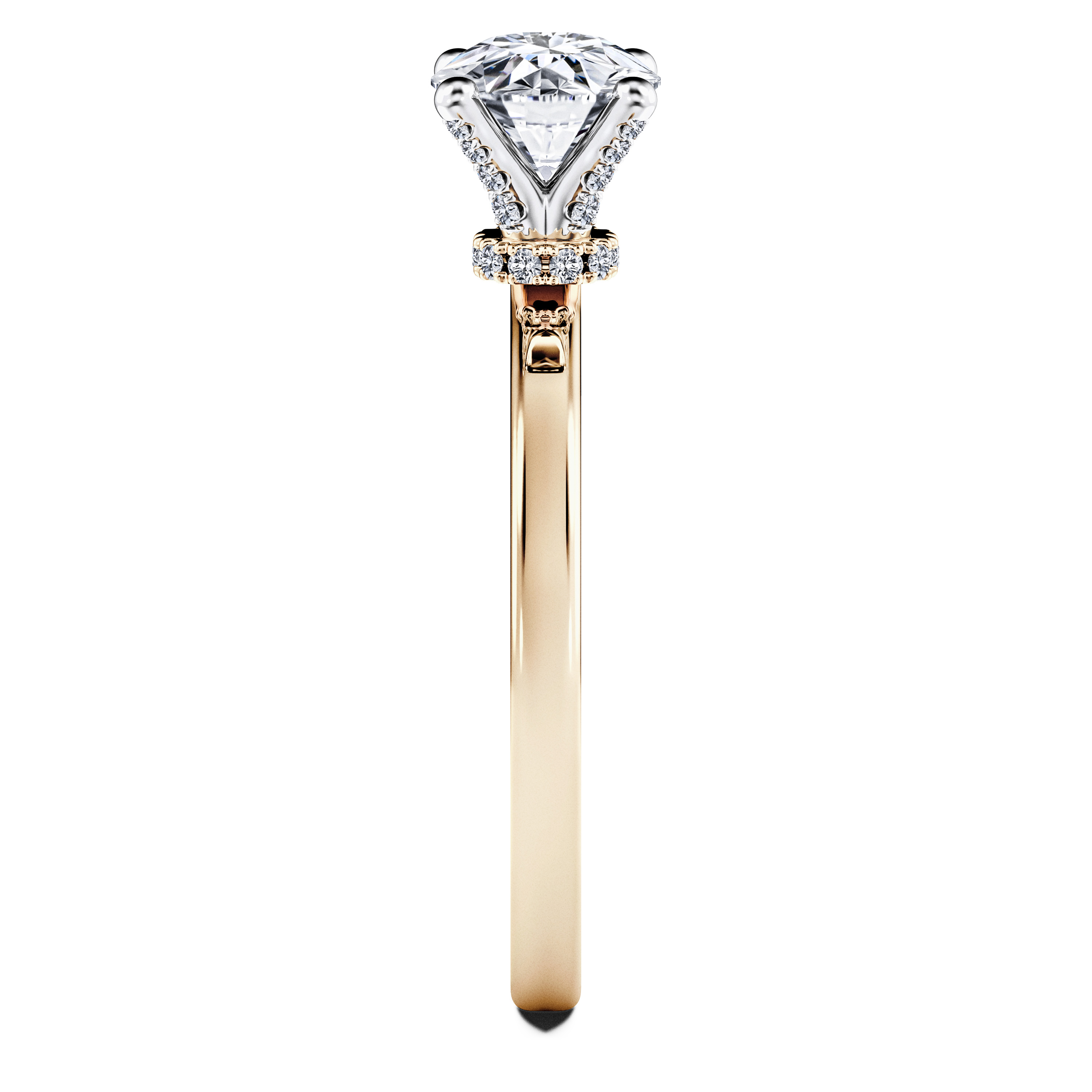 Euphoria Solitaire Diamond Engagement Ring in 18ct Yellow Gold with Round Centre Stone Alternate shot 3