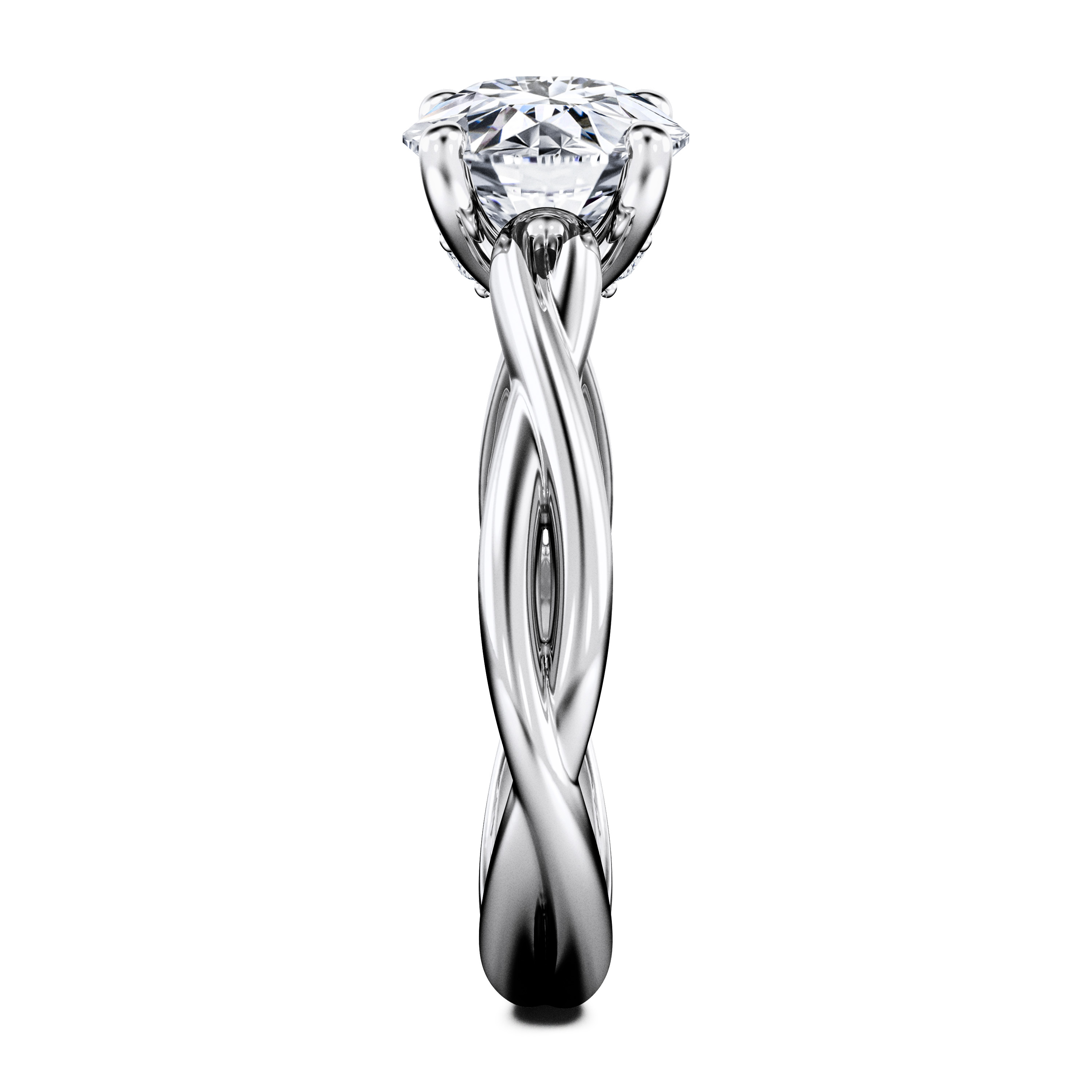 Etheral Solitaire Diamond Engagement Ring in Platinum with Round Centre Stone Alternate shot 3