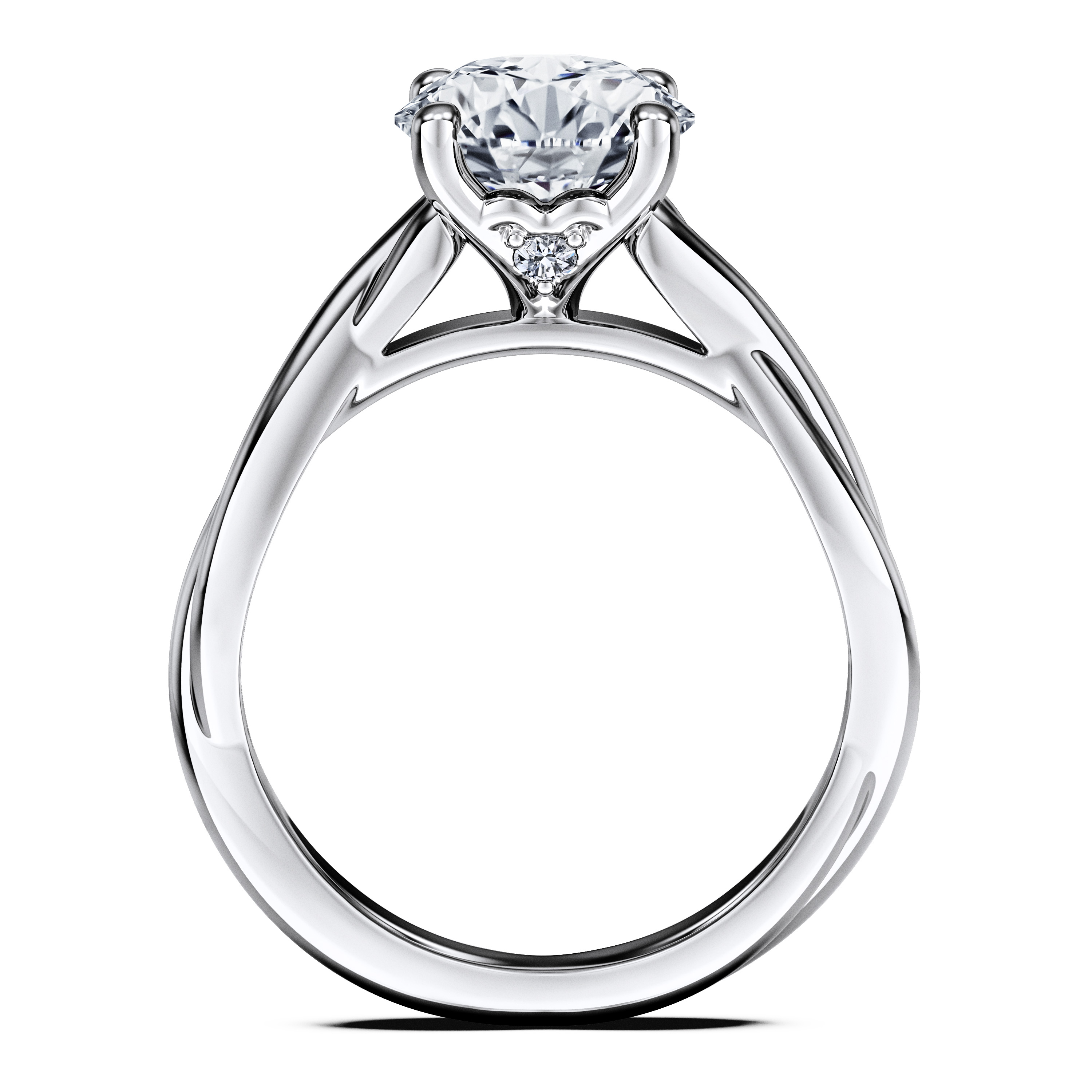 Etheral Solitaire Diamond Engagement Ring in Platinum with Round Centre Stone Alternate shot 4