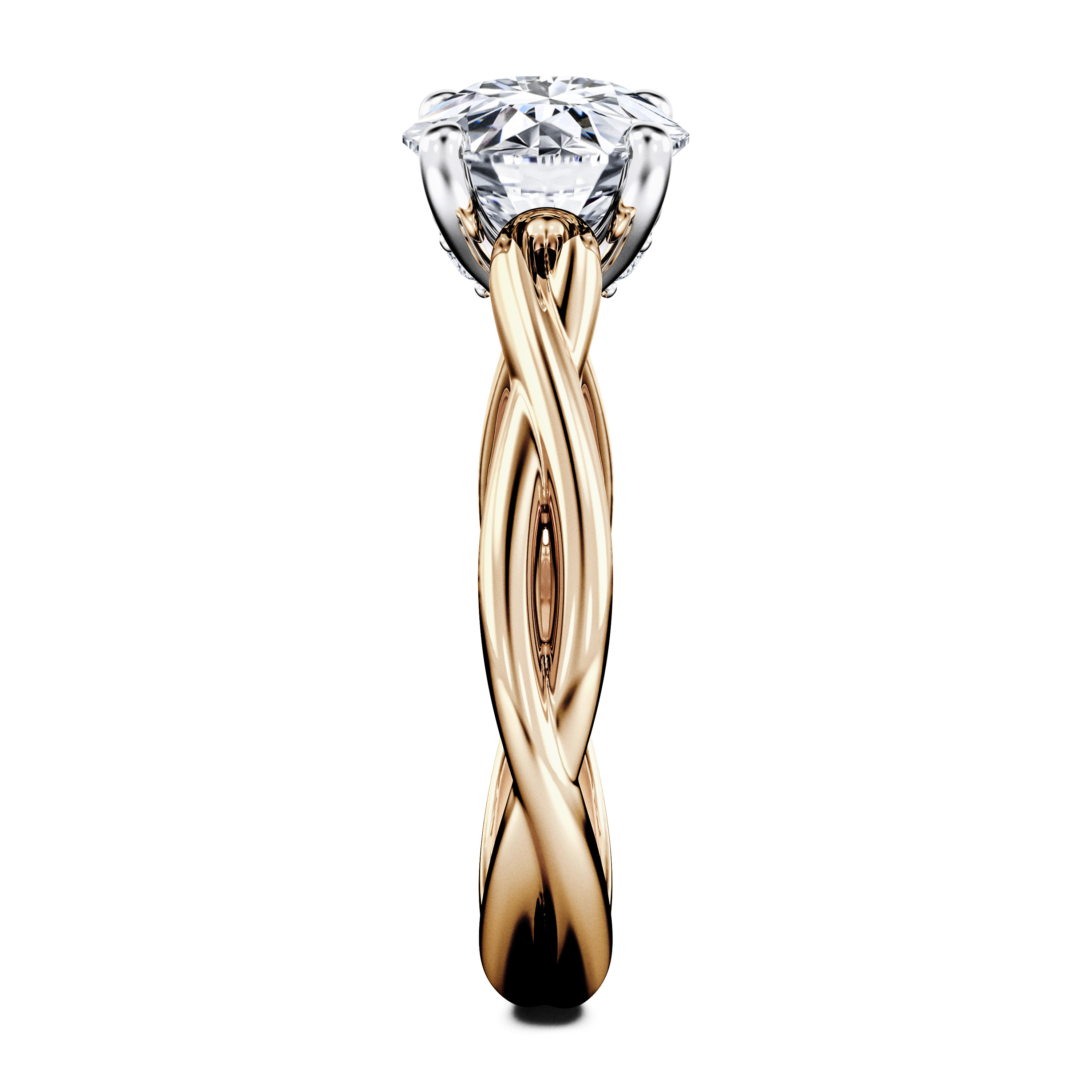 Etheral Solitaire Diamond Engagement Ring in 18ct Yellow Gold with Round Centre Stone Alternate shot 3