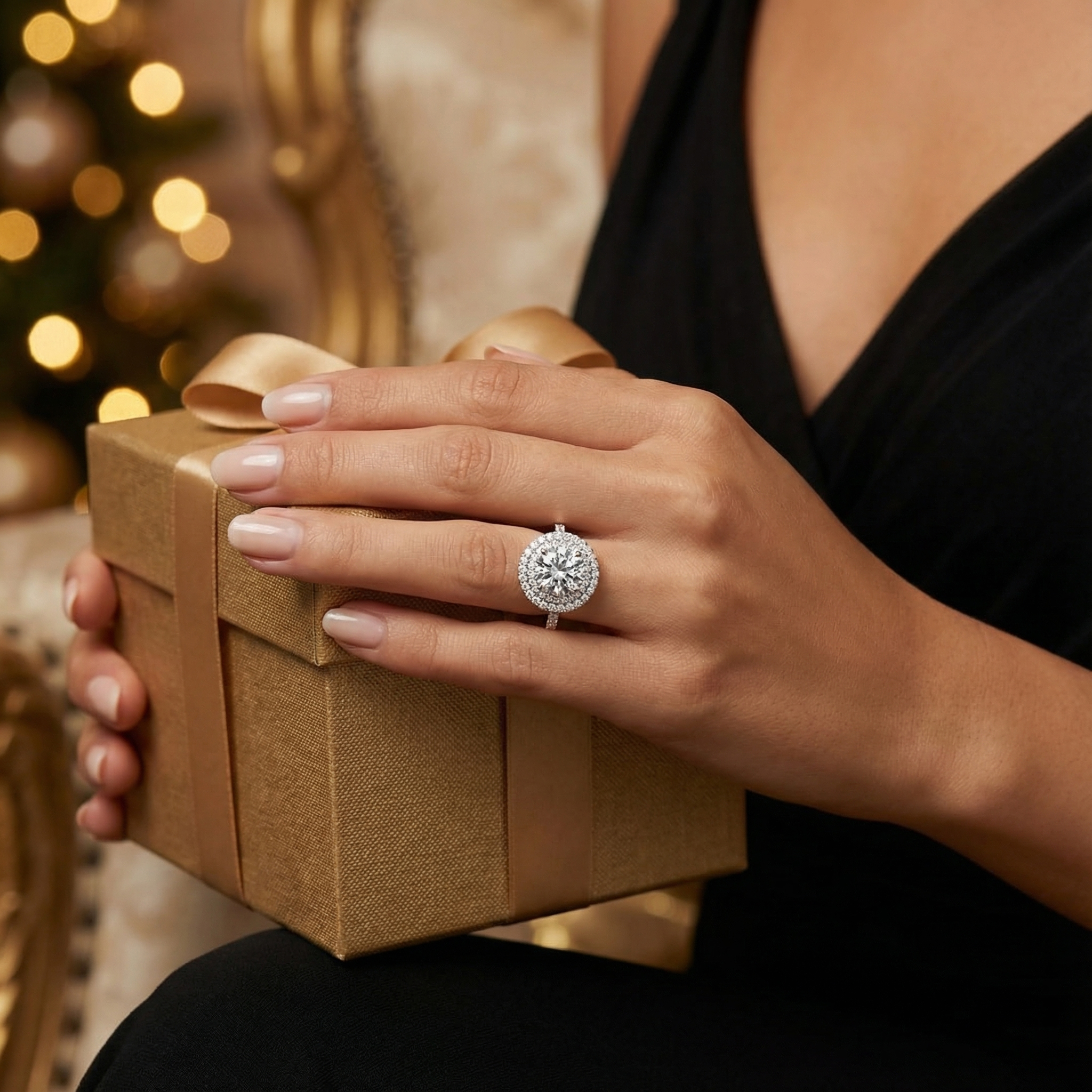 Celestial Halo Diamond Engagement Ring in 18ct Yellow Gold with Round Centre Stone Alternate shot 5