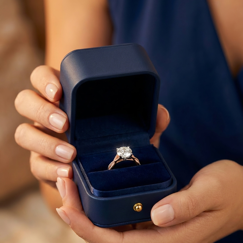 Etheral Vintage Diamond Engagement Ring in 18ct Rose Gold with Round Centre Stone Alternate shot 6