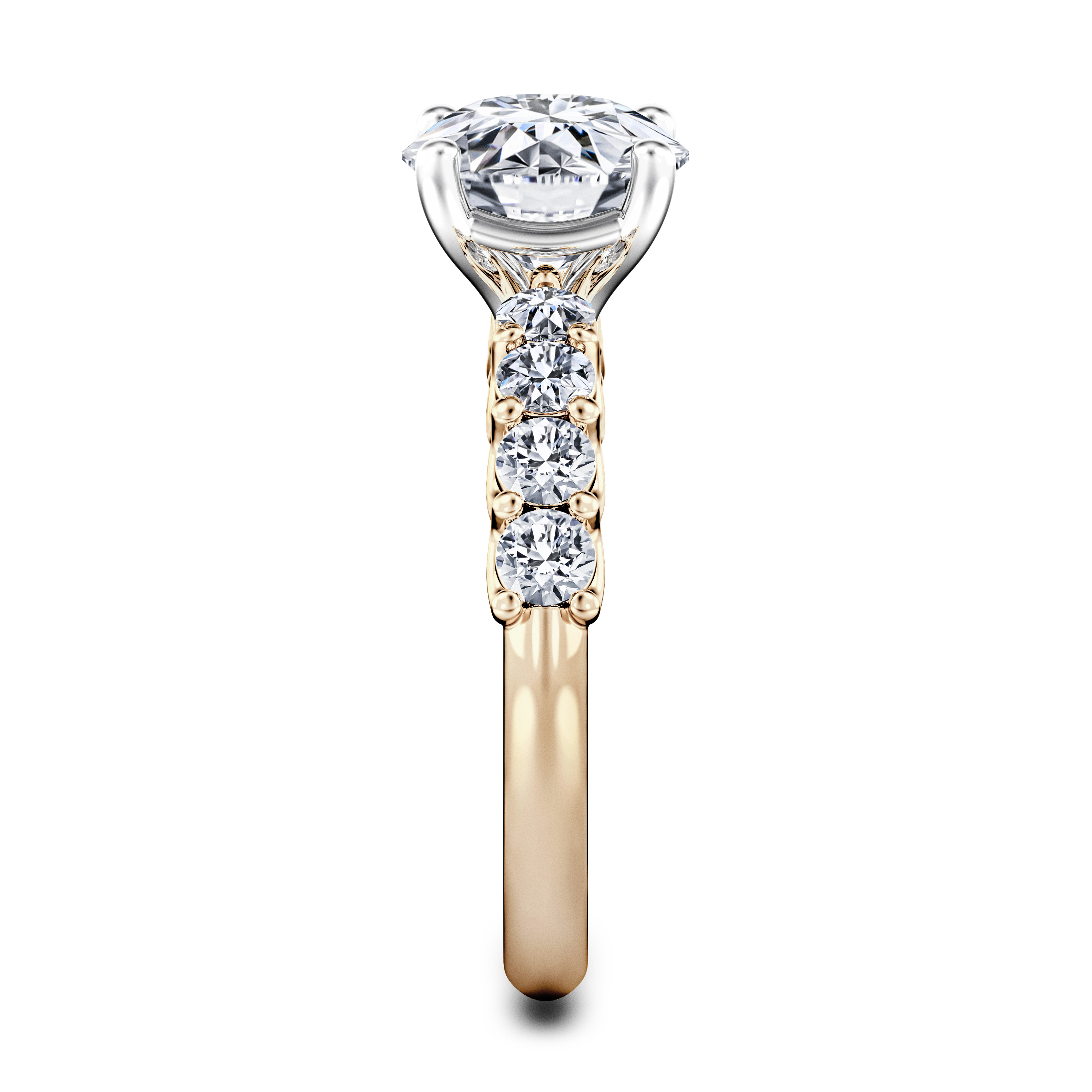 Blossom Side Stones Diamond Engagement Ring in 18ct Yellow Gold with Round Centre Stone Alternate shot 3