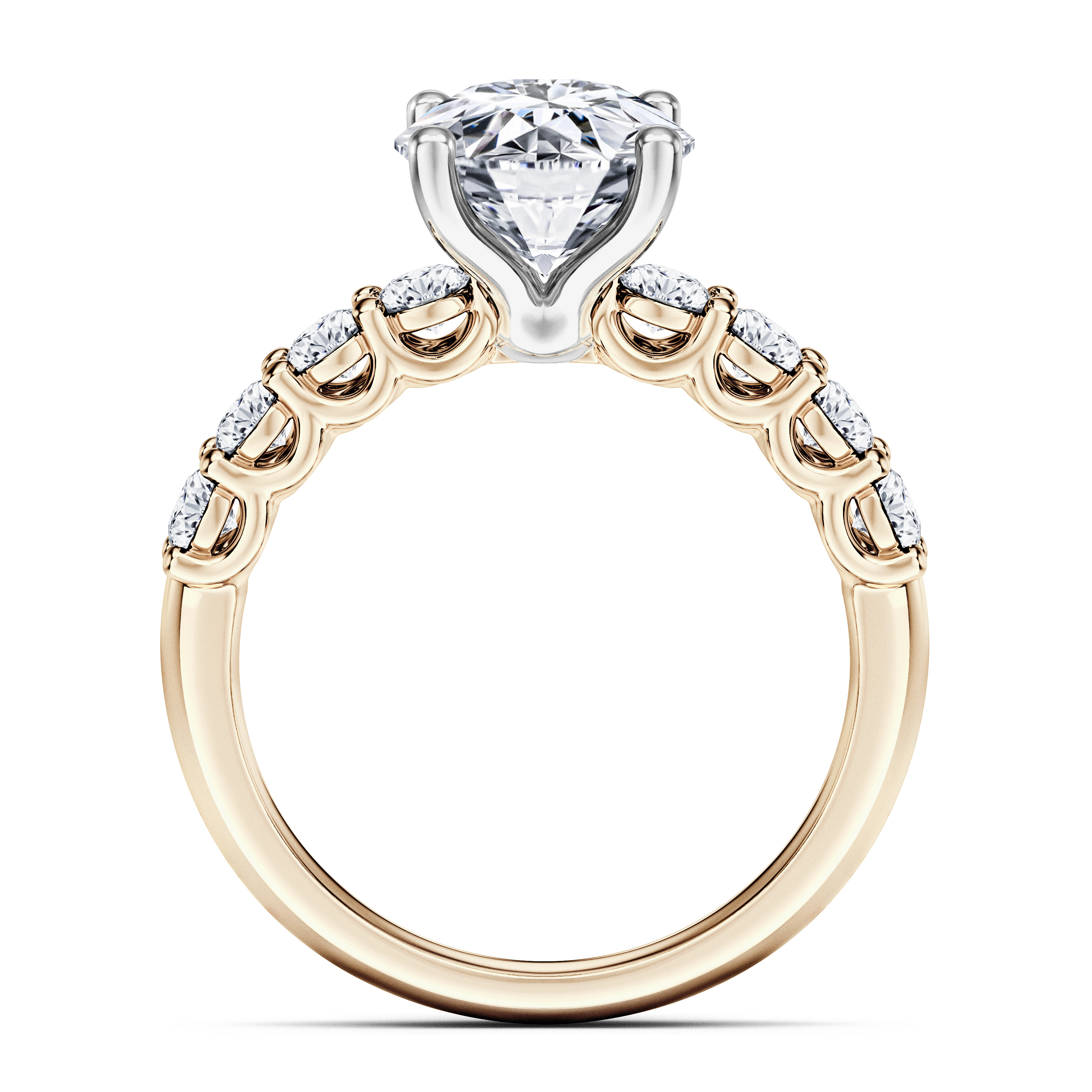 Blossom Side Stones Diamond Engagement Ring in 18ct Yellow Gold with Round Centre Stone Alternate shot 4
