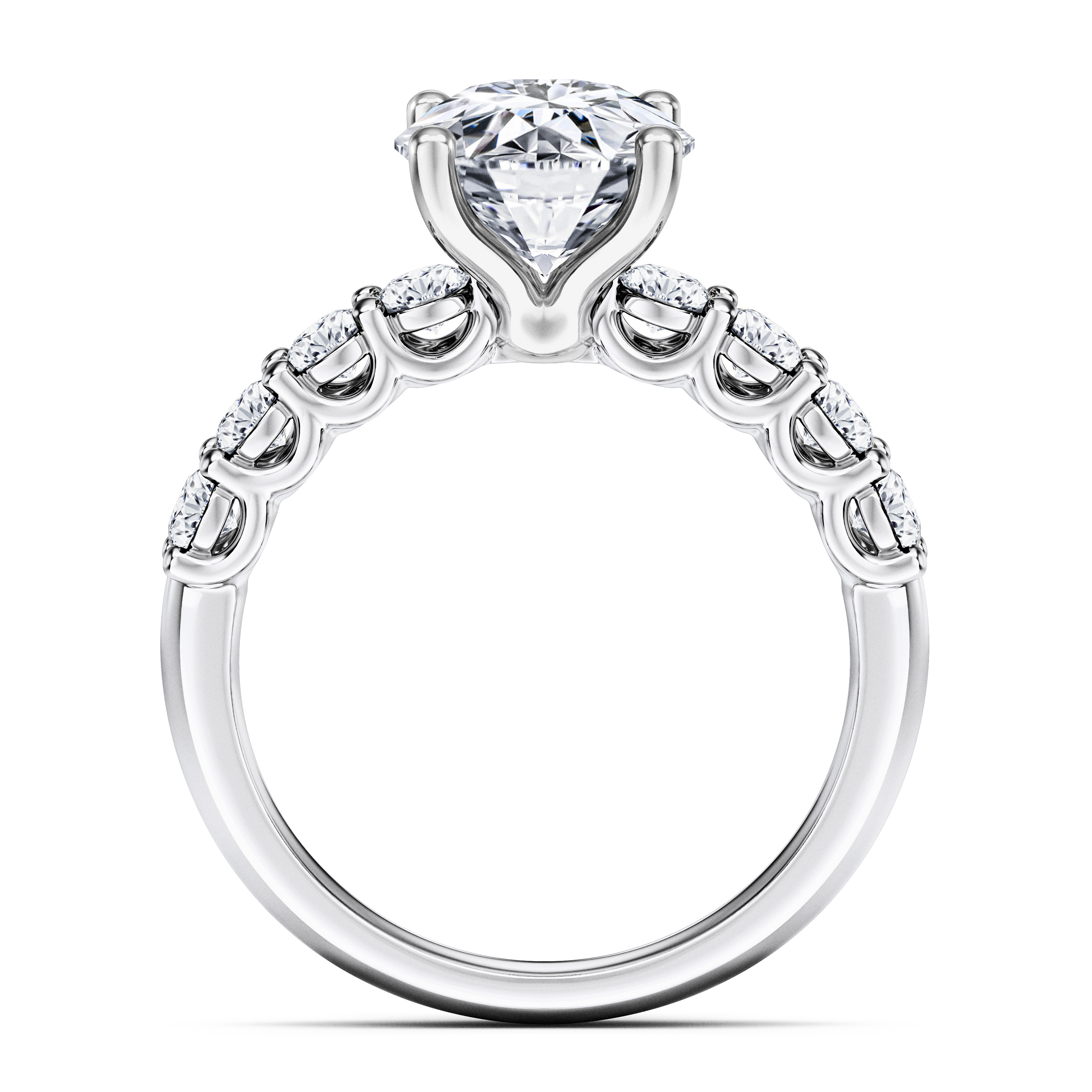 Blossom Side Stones Diamond Engagement Ring in Platinum with Round Centre Stone Alternate shot 4