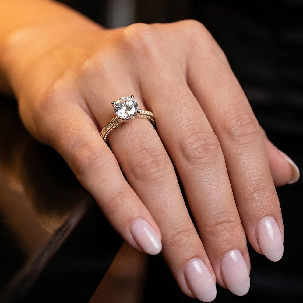 Euphoria Side Stones Diamond Engagement Ring in 18ct Yellow Gold with Round Centre Stone Alternate shot 5