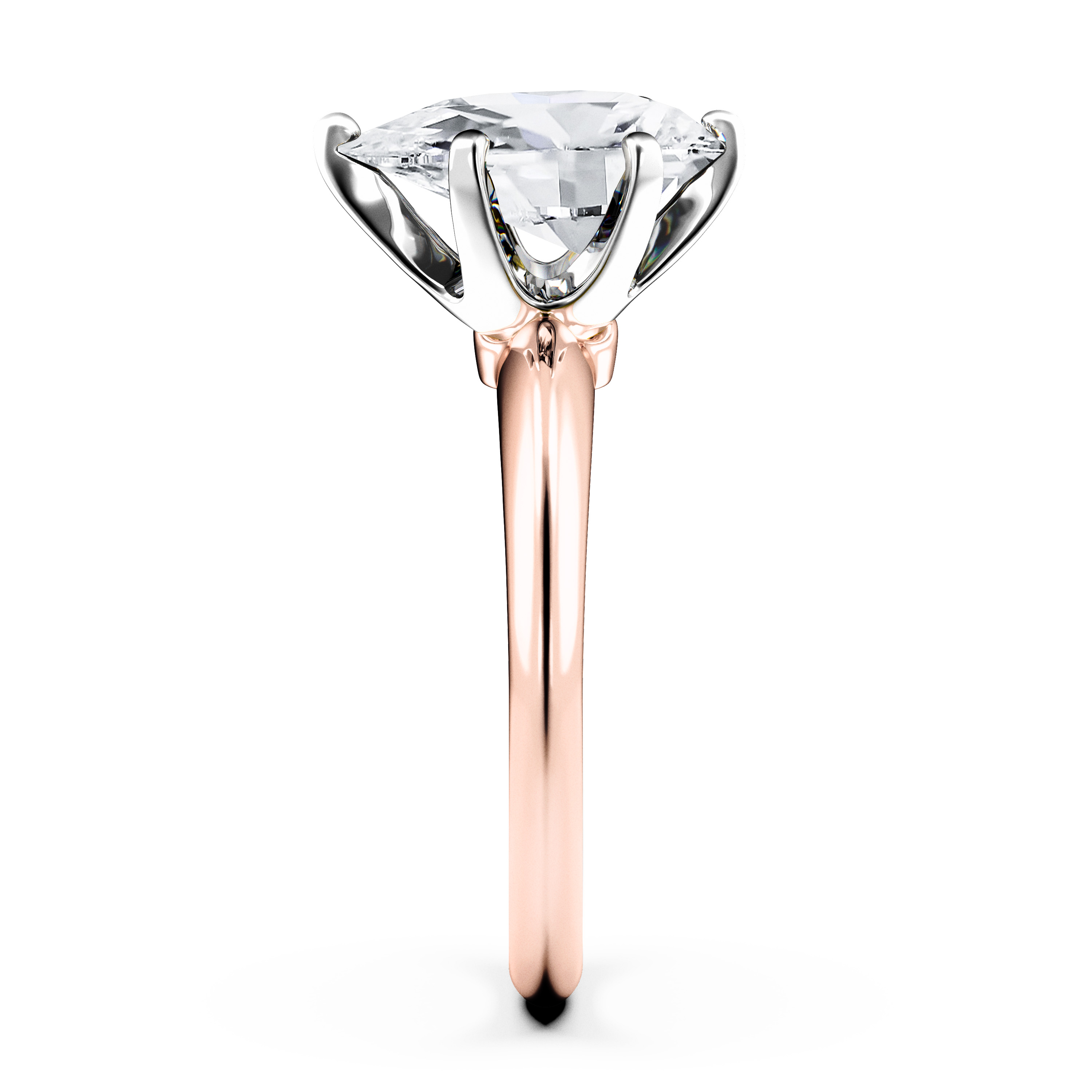 The Moon Ocean Solitaire Diamond Engagement Ring in 18ct Rose Gold with Pear Centre Stone Alternate shot 3