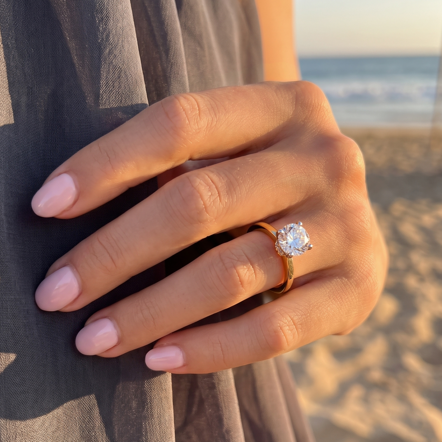 Euphoria Solitaire Diamond Engagement Ring in 18ct Yellow Gold with Round Centre Stone Alternate shot 7
