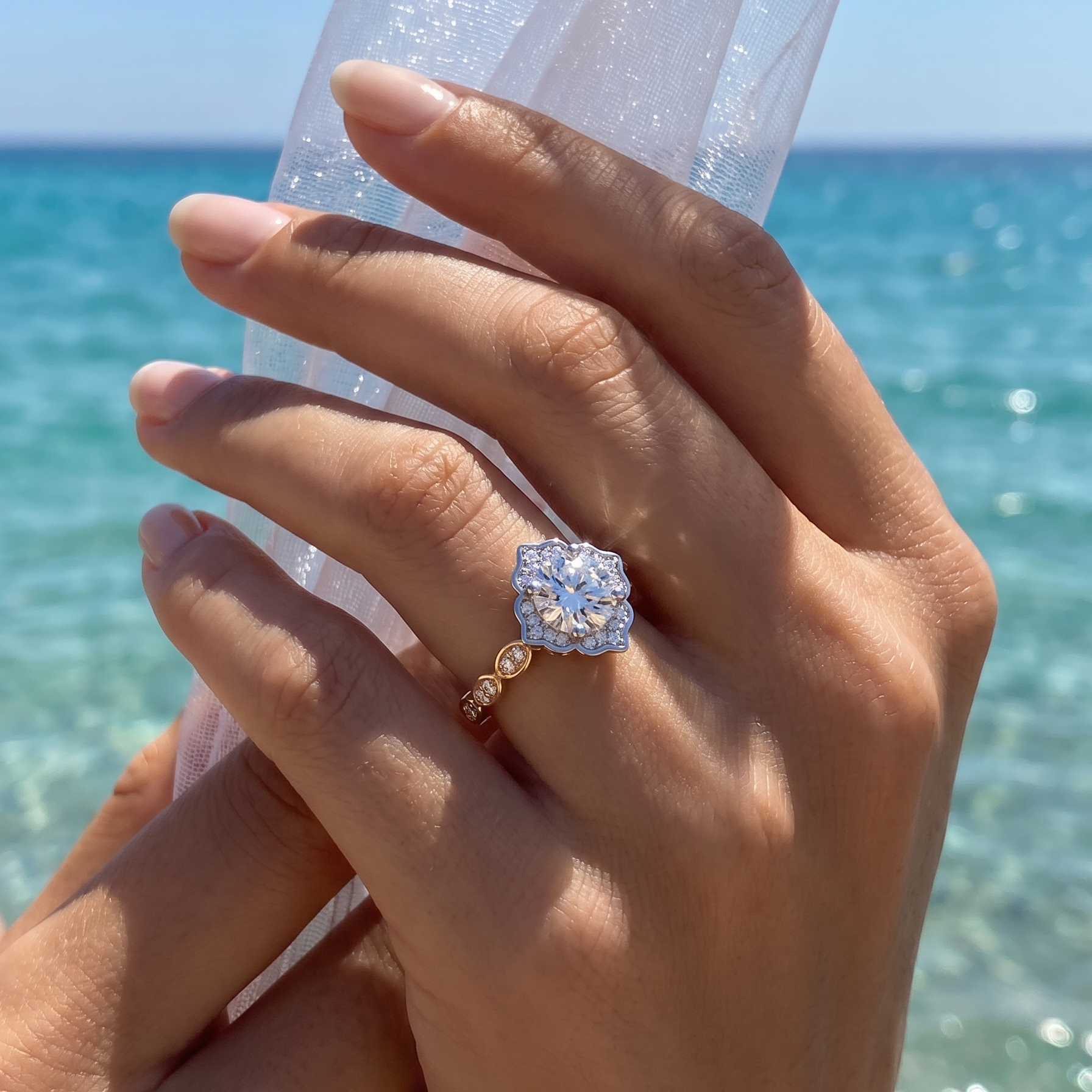 Meridian Vintage Diamond Engagement Ring in 18ct Yellow Gold with Round Centre Stone Alternate shot 5
