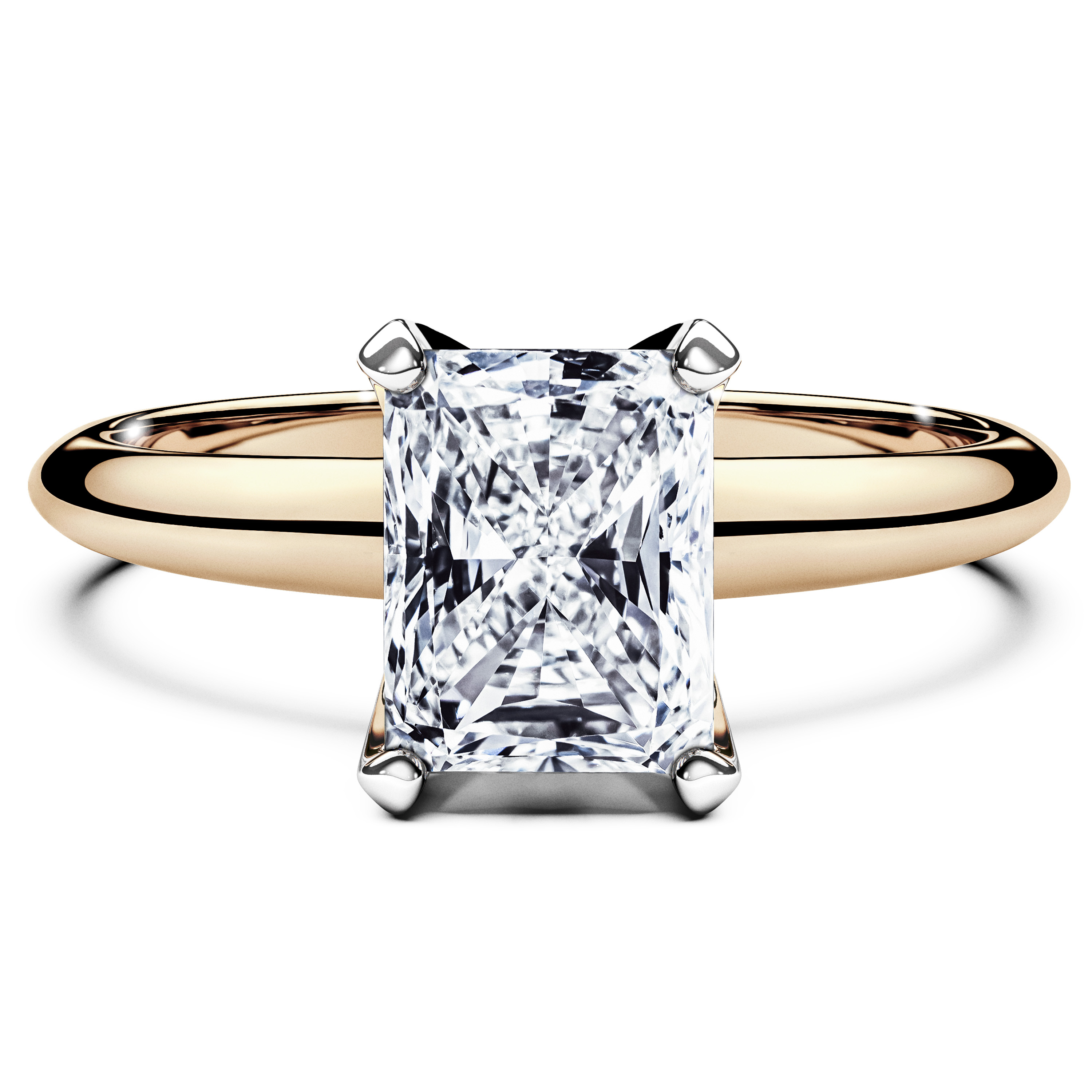 Solitaire, 18ct Yellow Gold Diamond Engagement Ring The Moon Ocean Solitaire Ring Radiant