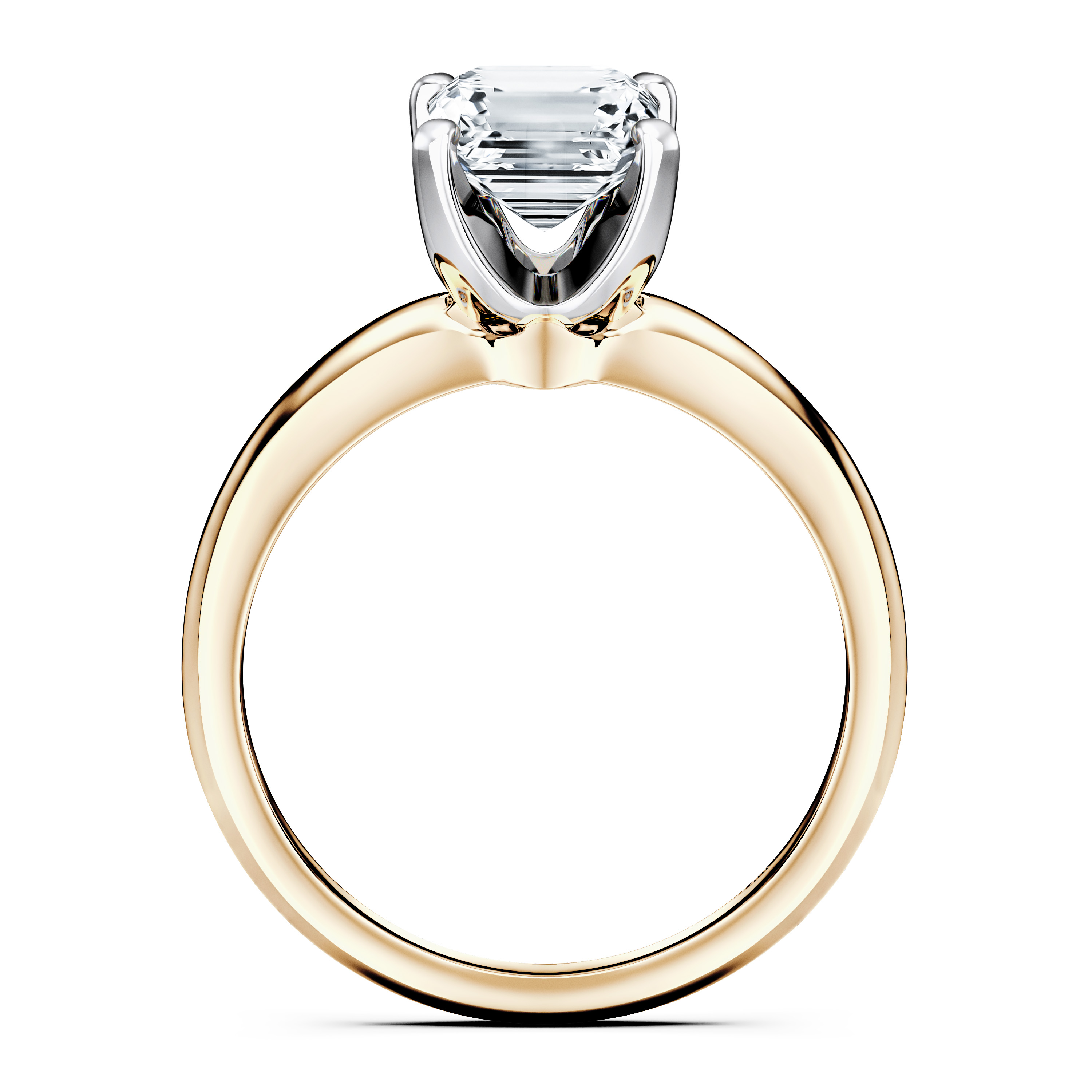 The Moon Ocean Solitaire Diamond Engagement Ring in 18ct Yellow Gold with Radiant Centre Stone Alternate shot 4