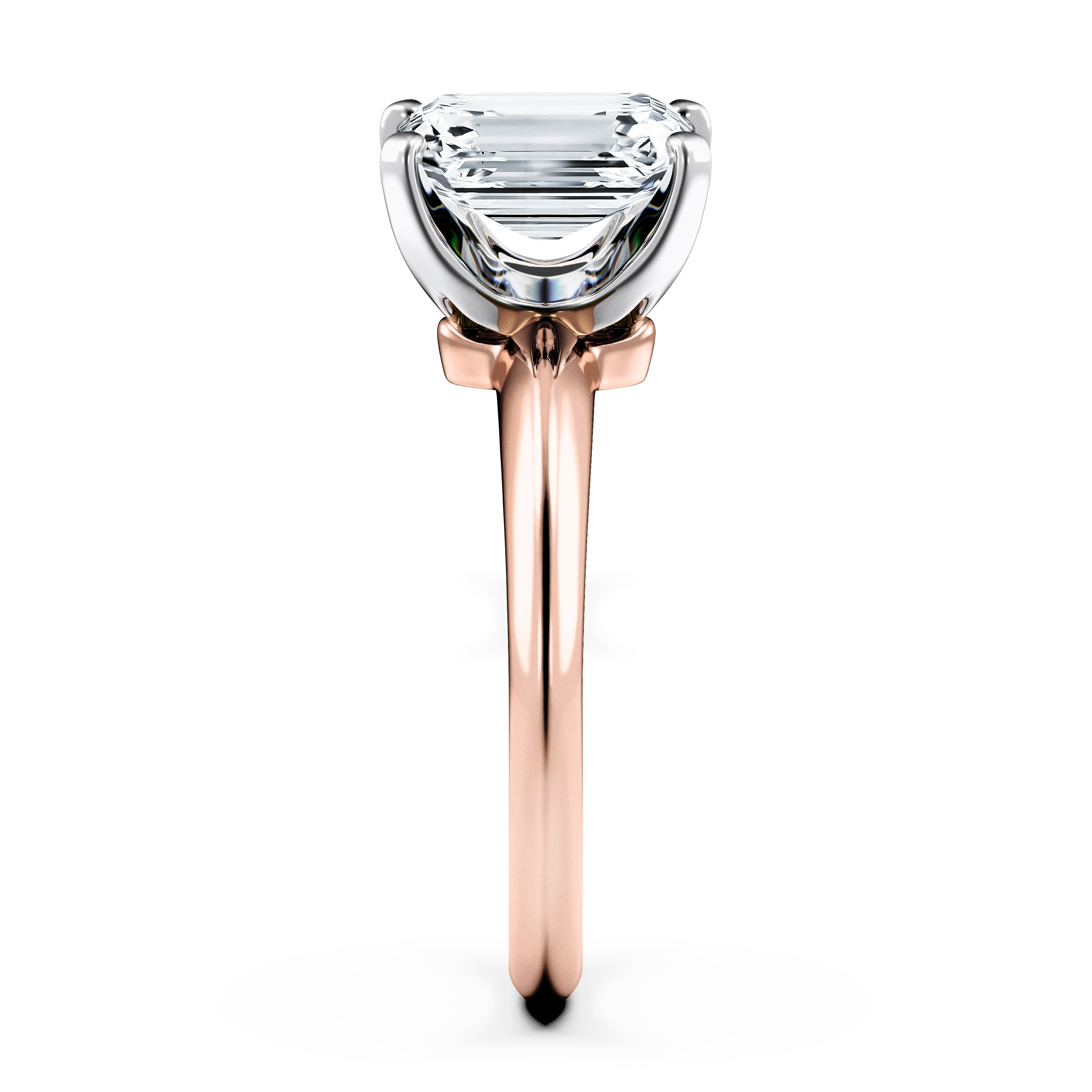 The Moon Ocean Solitaire Diamond Engagement Ring in 18ct Rose Gold with Radiant Centre Stone Alternate shot 3