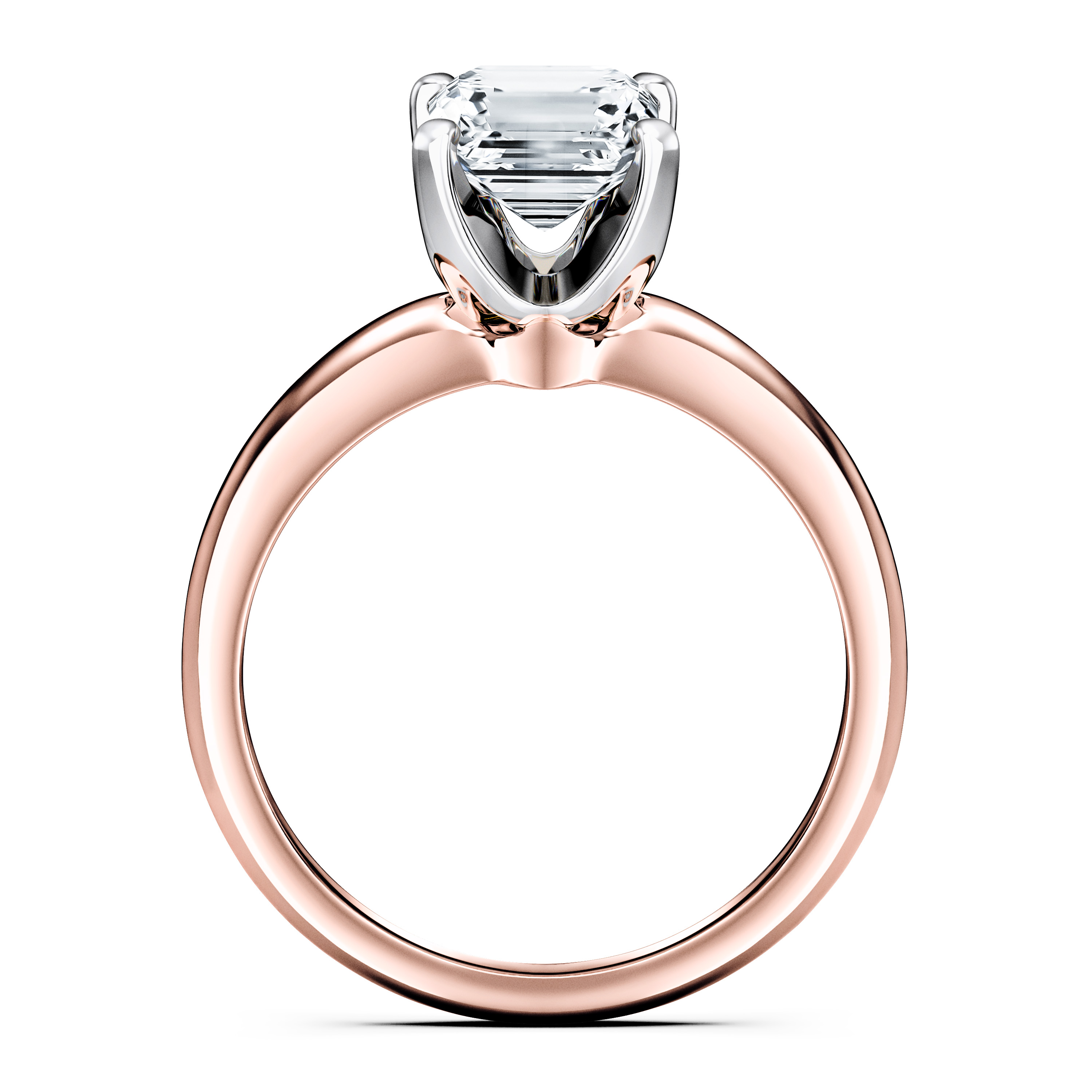 The Moon Ocean Solitaire Diamond Engagement Ring in 18ct Rose Gold with Radiant Centre Stone Alternate shot 4