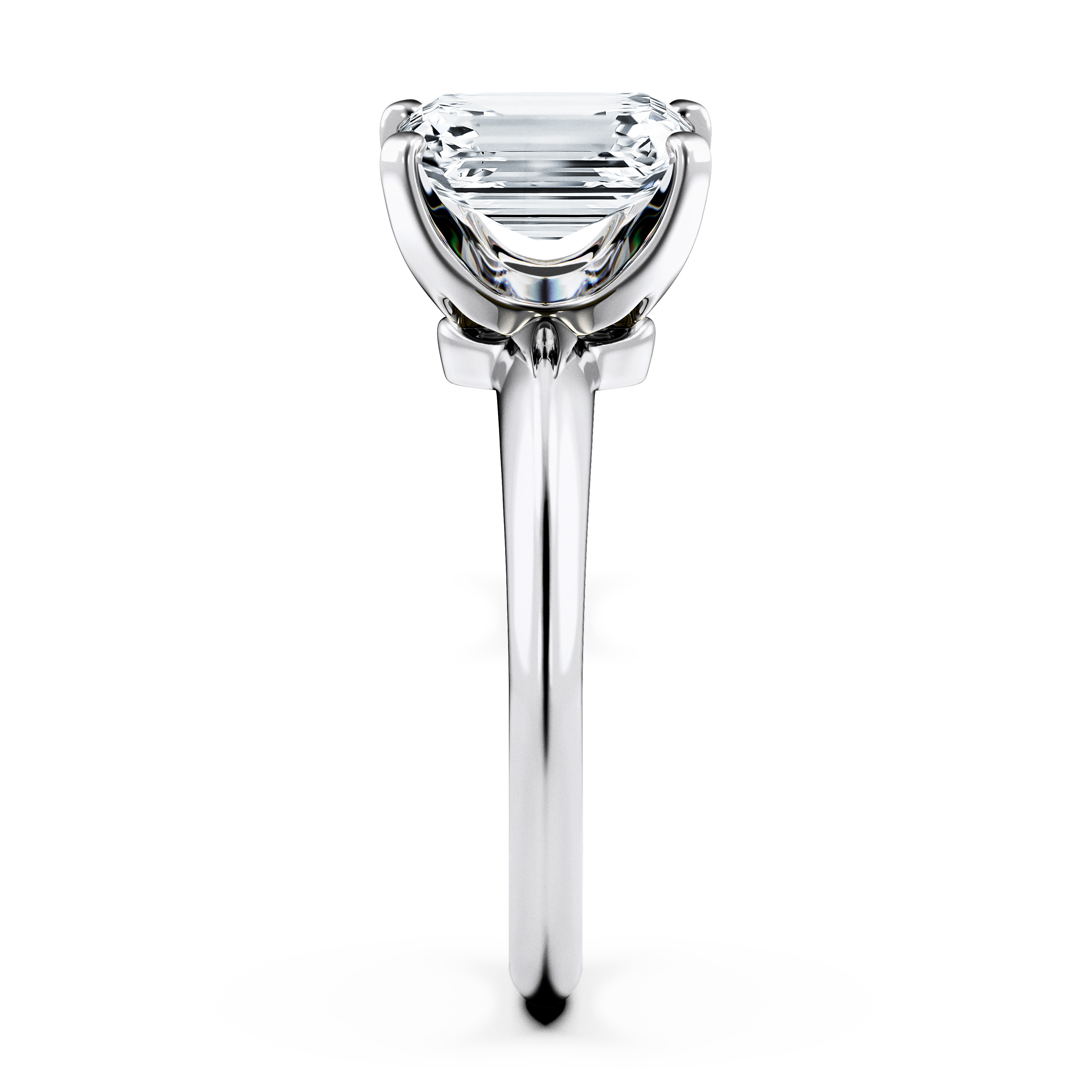 The Moon Ocean Solitaire Diamond Engagement Ring in 18ct White Gold with Radiant Centre Stone Alternate shot 3
