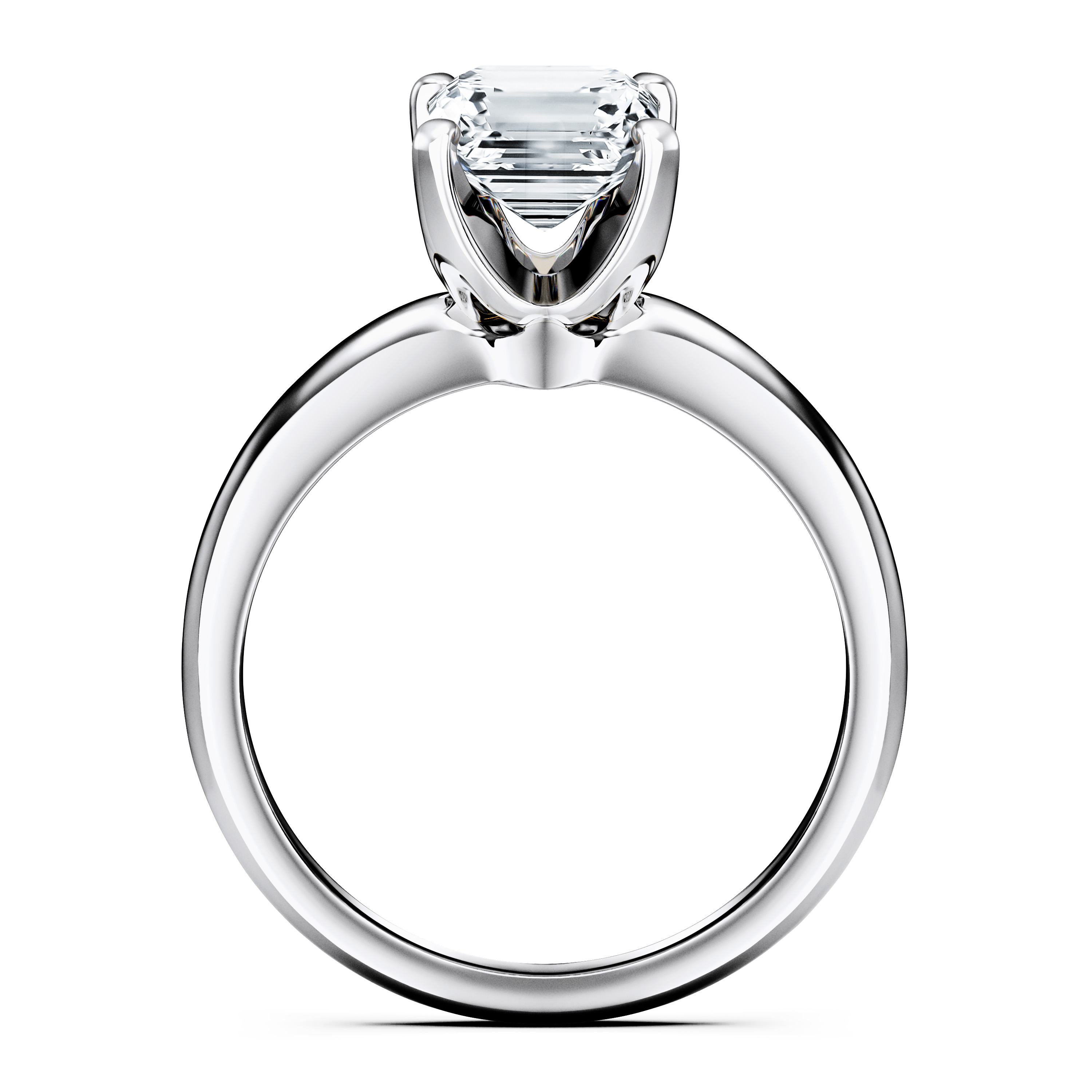 The Moon Ocean Solitaire Diamond Engagement Ring in 18ct White Gold with Radiant Centre Stone Alternate shot 4