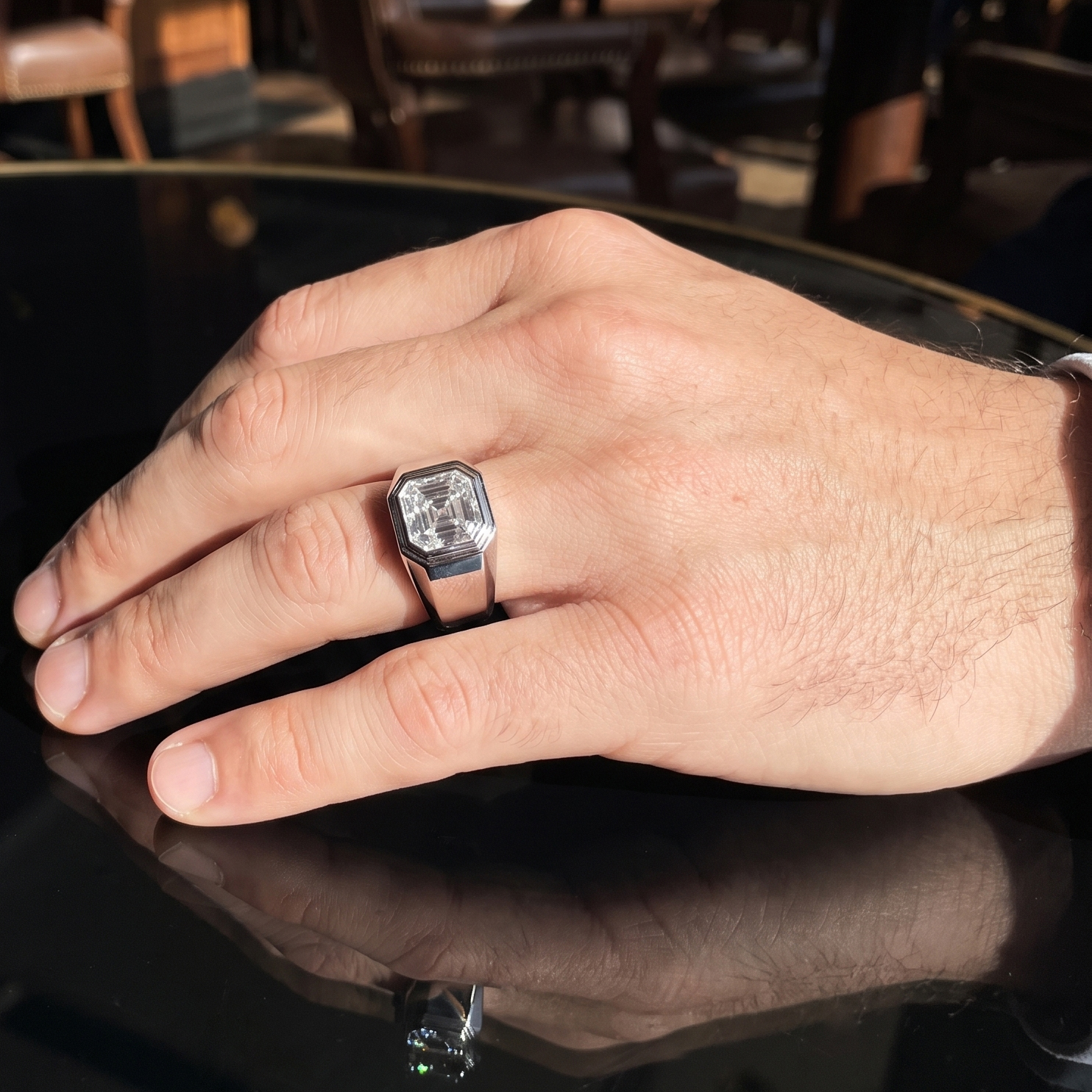 Heirloom Solitaire Diamond Engagement Ring in 18ct White Gold with Asscher Centre Stone Alternate shot 5