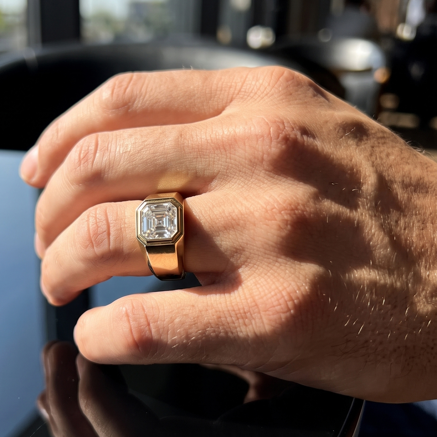 Heirloom Solitaire Diamond Engagement Ring in 18ct Yellow Gold with Asscher Centre Stone Alternate shot 5