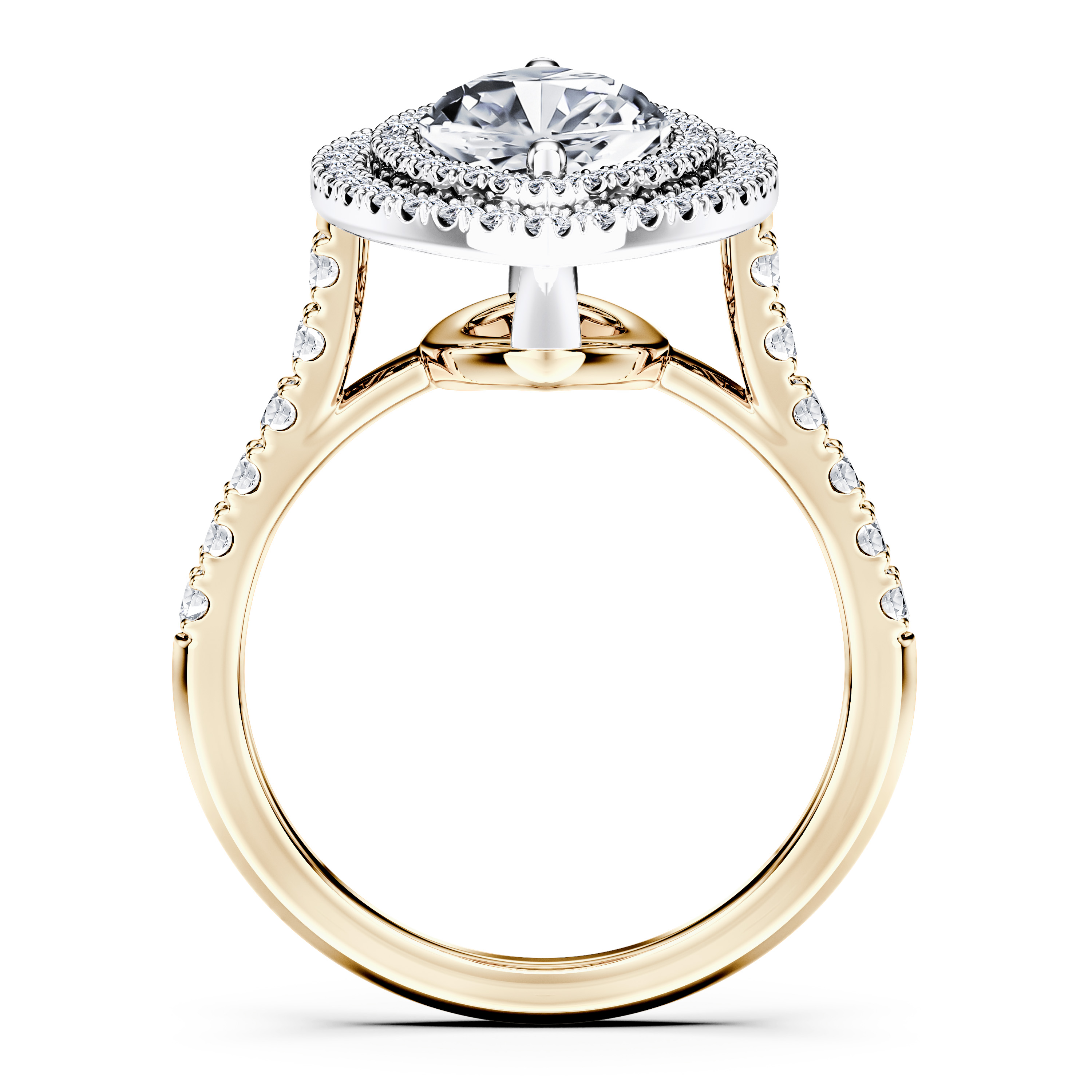 Celestial Halo Diamond Engagement Ring in 18ct Yellow Gold with Marquise Centre Stone Alternate shot 4
