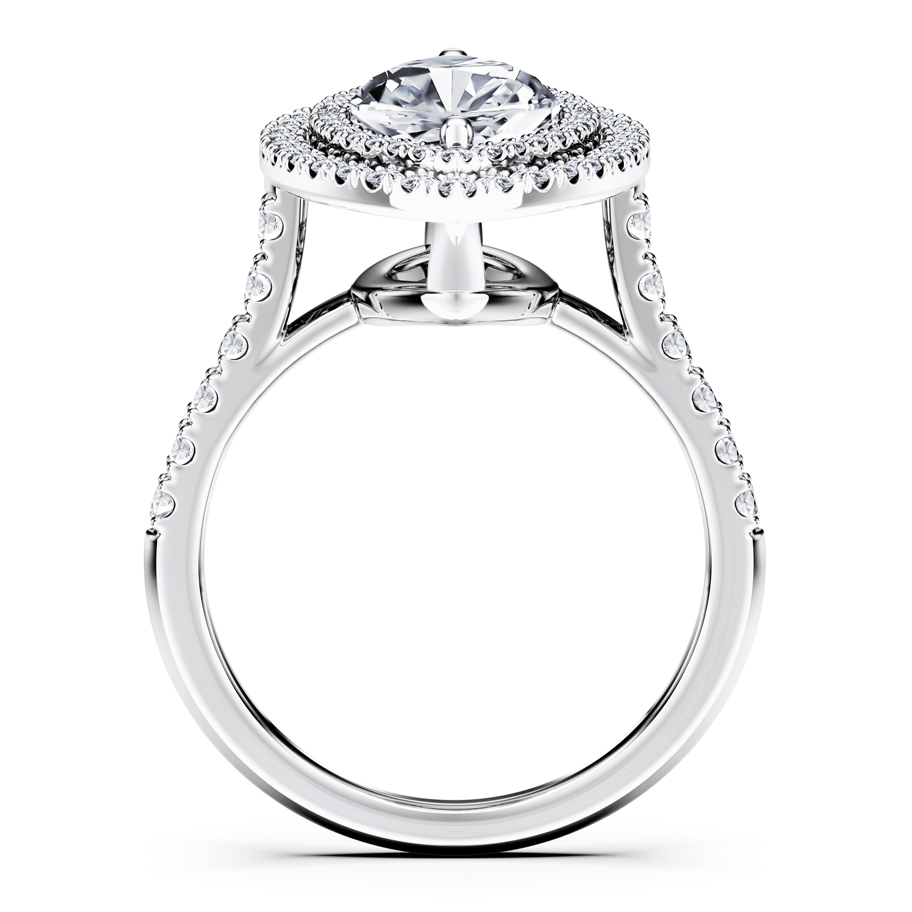 Celestial Halo Diamond Engagement Ring in Platinum with Marquise Centre Stone Alternate shot 4