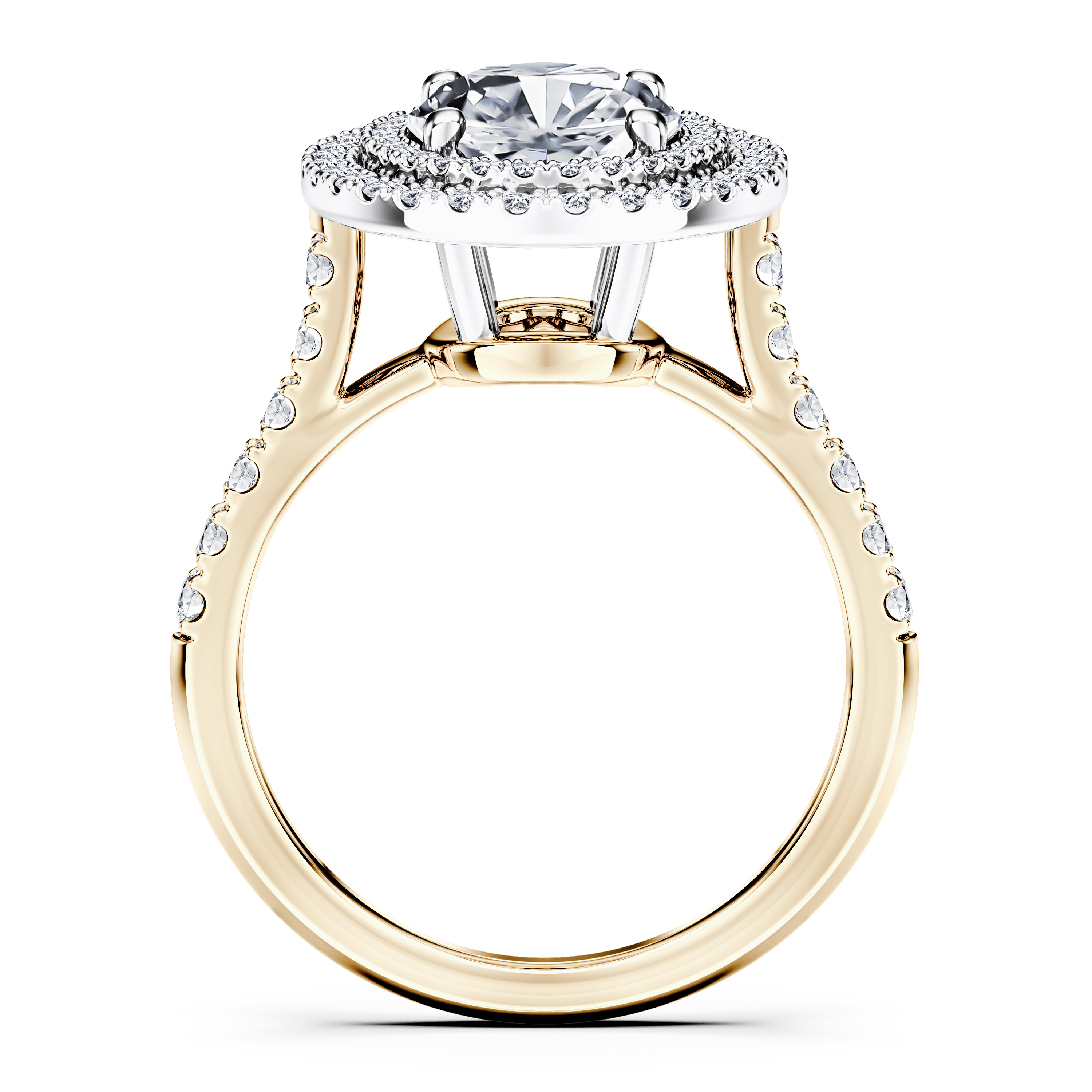 Celestial Halo Diamond Engagement Ring in 18ct Yellow Gold with Oval Centre Stone Alternate shot 4