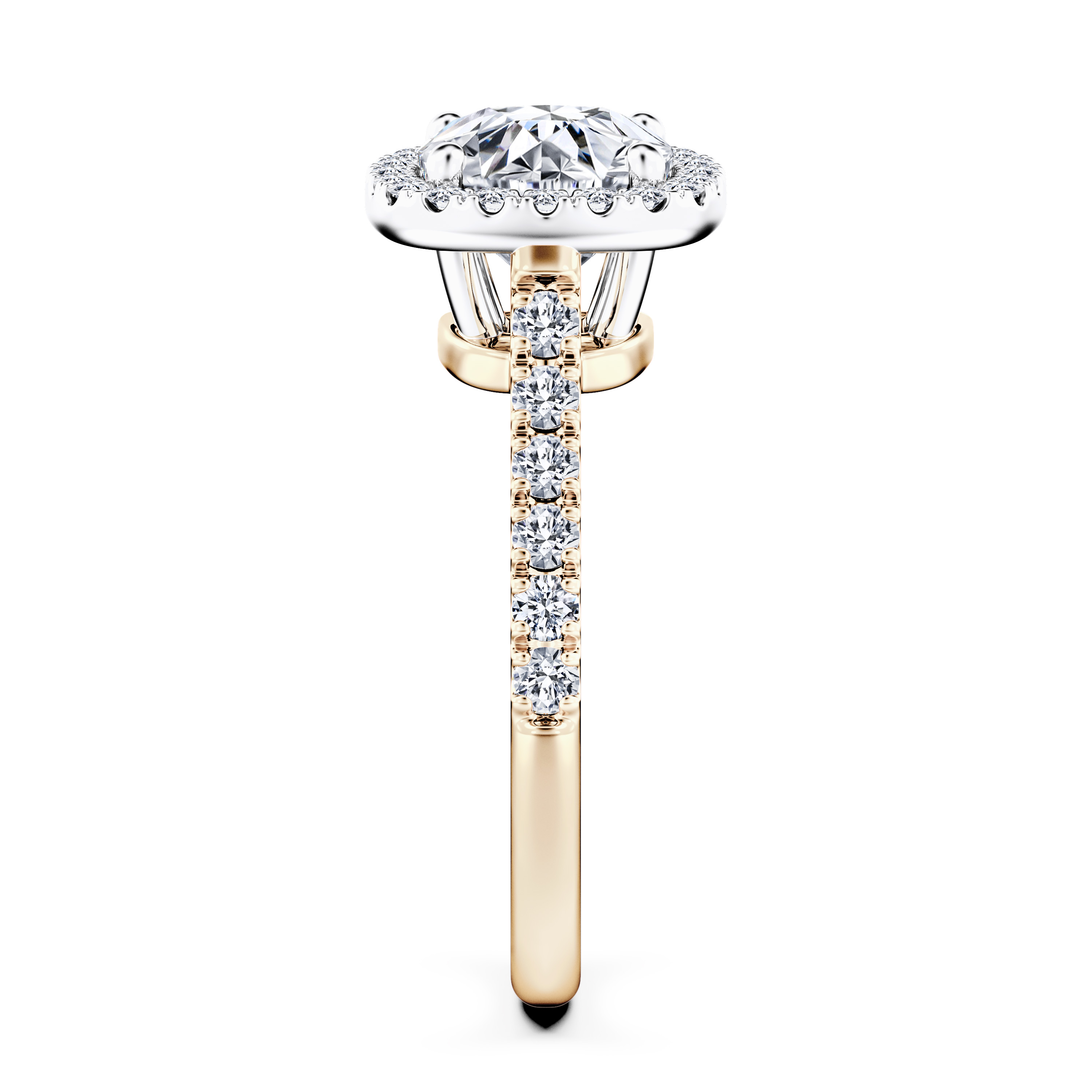 Celestial Halo Diamond Engagement Ring in 18ct Yellow Gold with Cushion Centre Stone Alternate shot 3