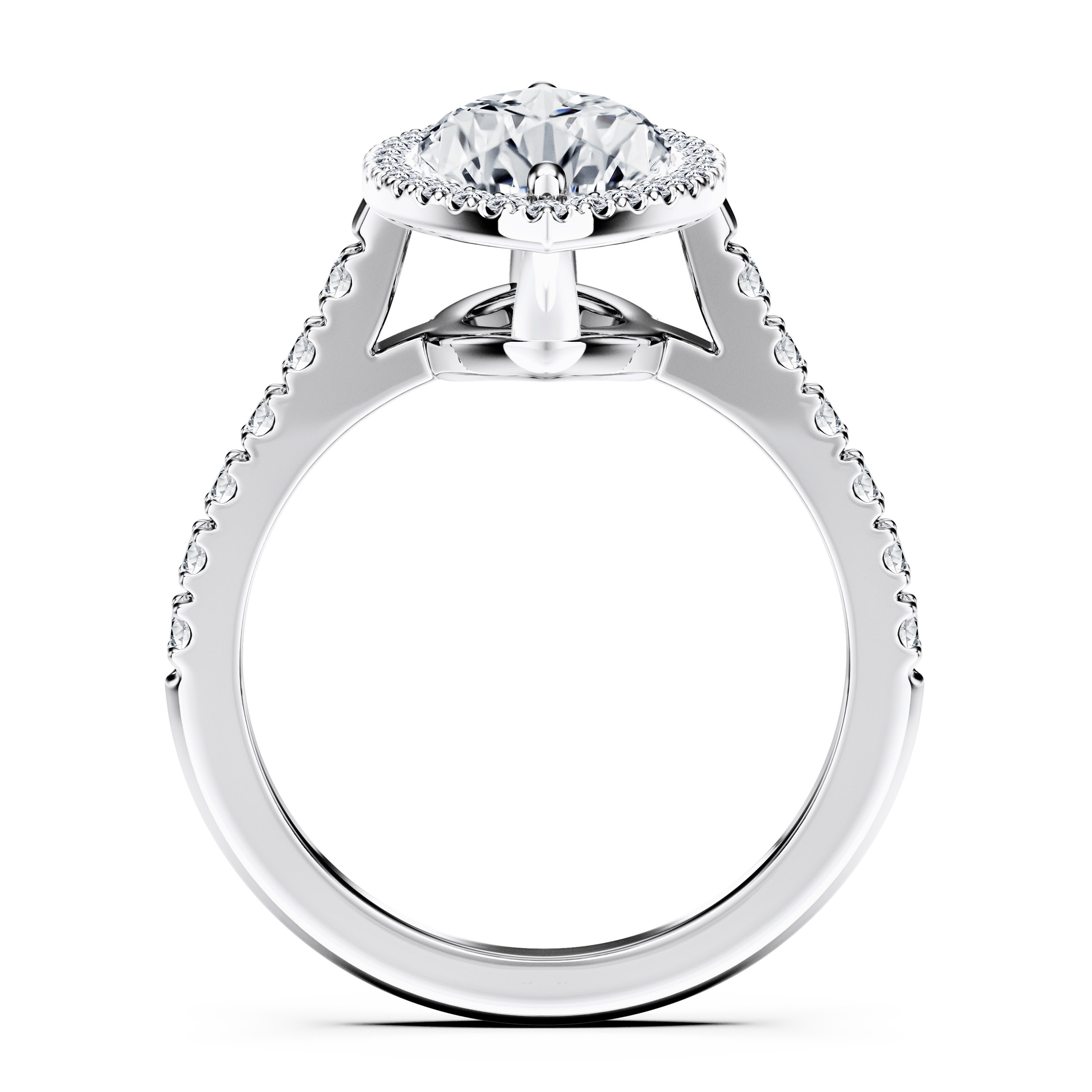 Celestial Halo Diamond Engagement Ring in Platinum with Marquise Centre Stone Alternate shot 4