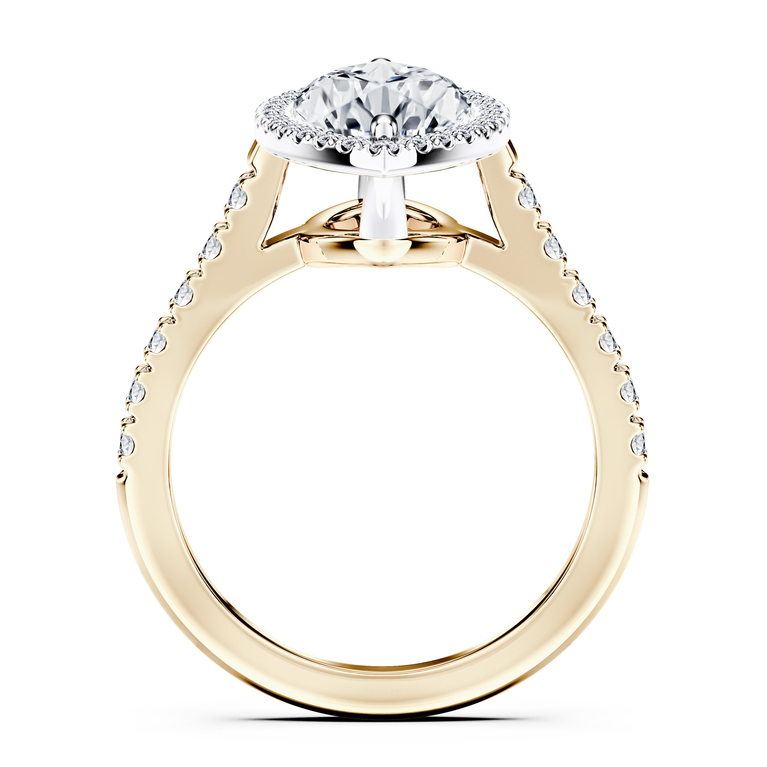 Celestial Halo Diamond Engagement Ring in 18ct Yellow Gold with Marquise Centre Stone Alternate shot 4