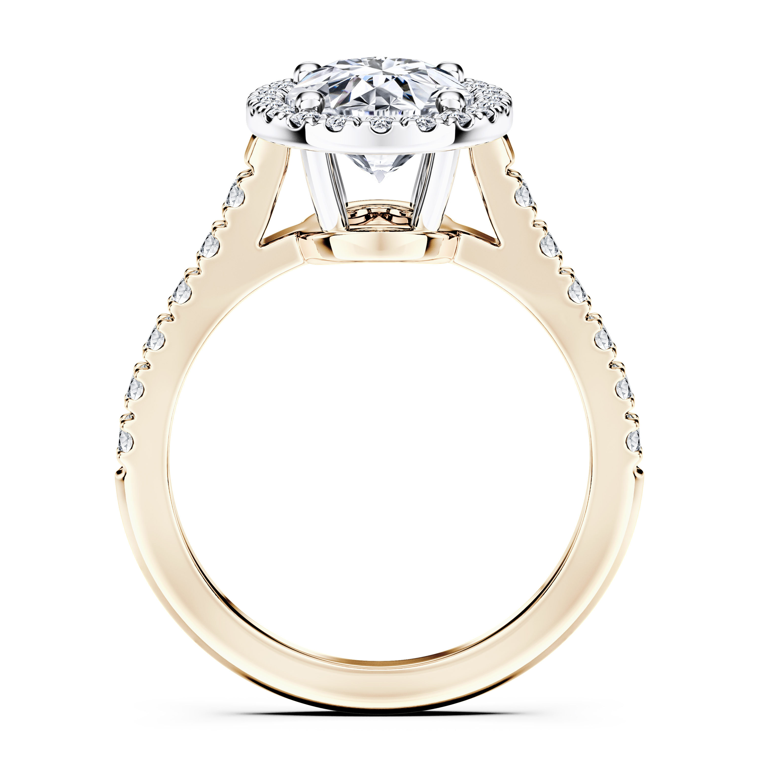 Celestial Halo Diamond Engagement Ring in 18ct Yellow Gold with Oval Centre Stone Alternate shot 4