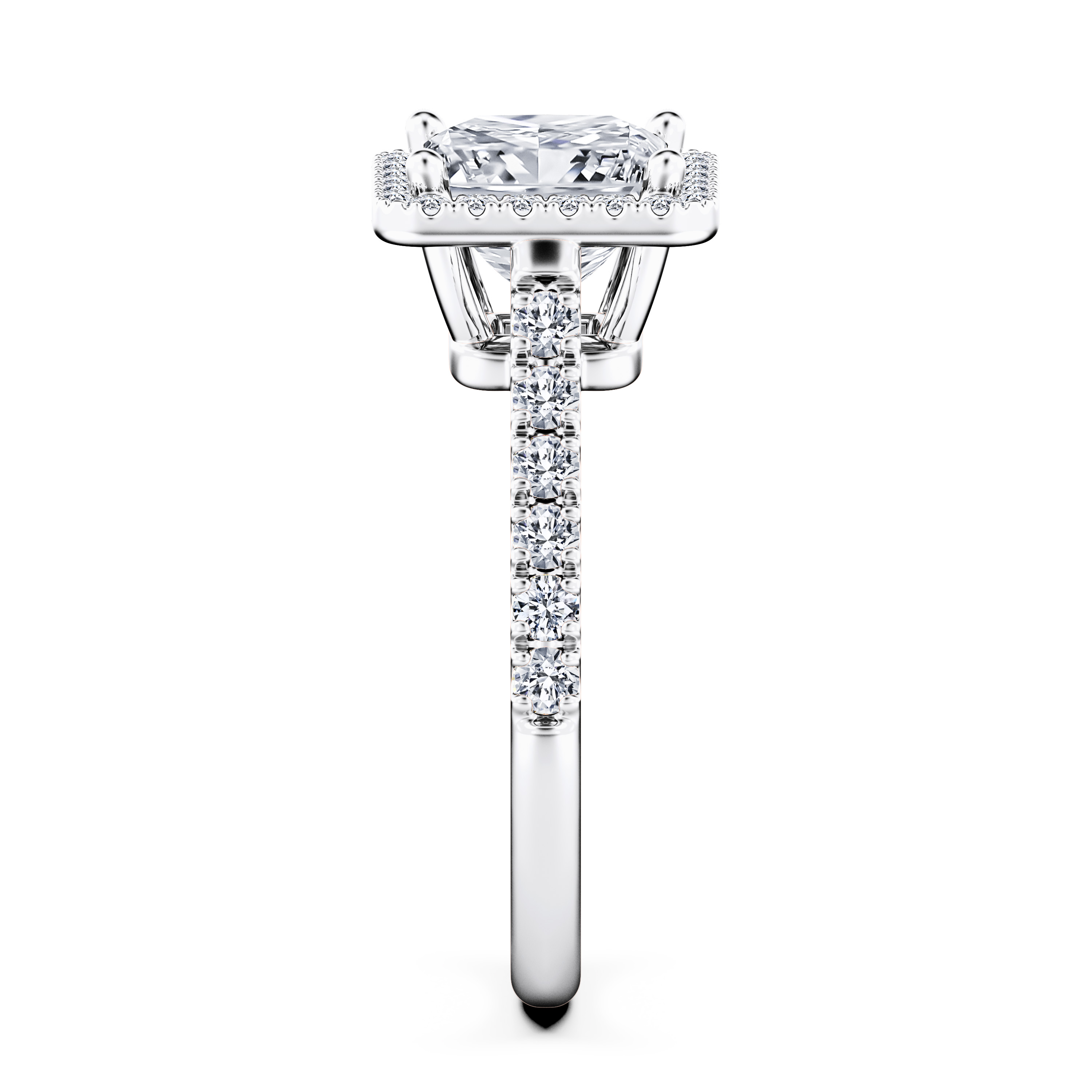 Celestial Halo Diamond Engagement Ring in Platinum with Princess Centre Stone Alternate shot 3