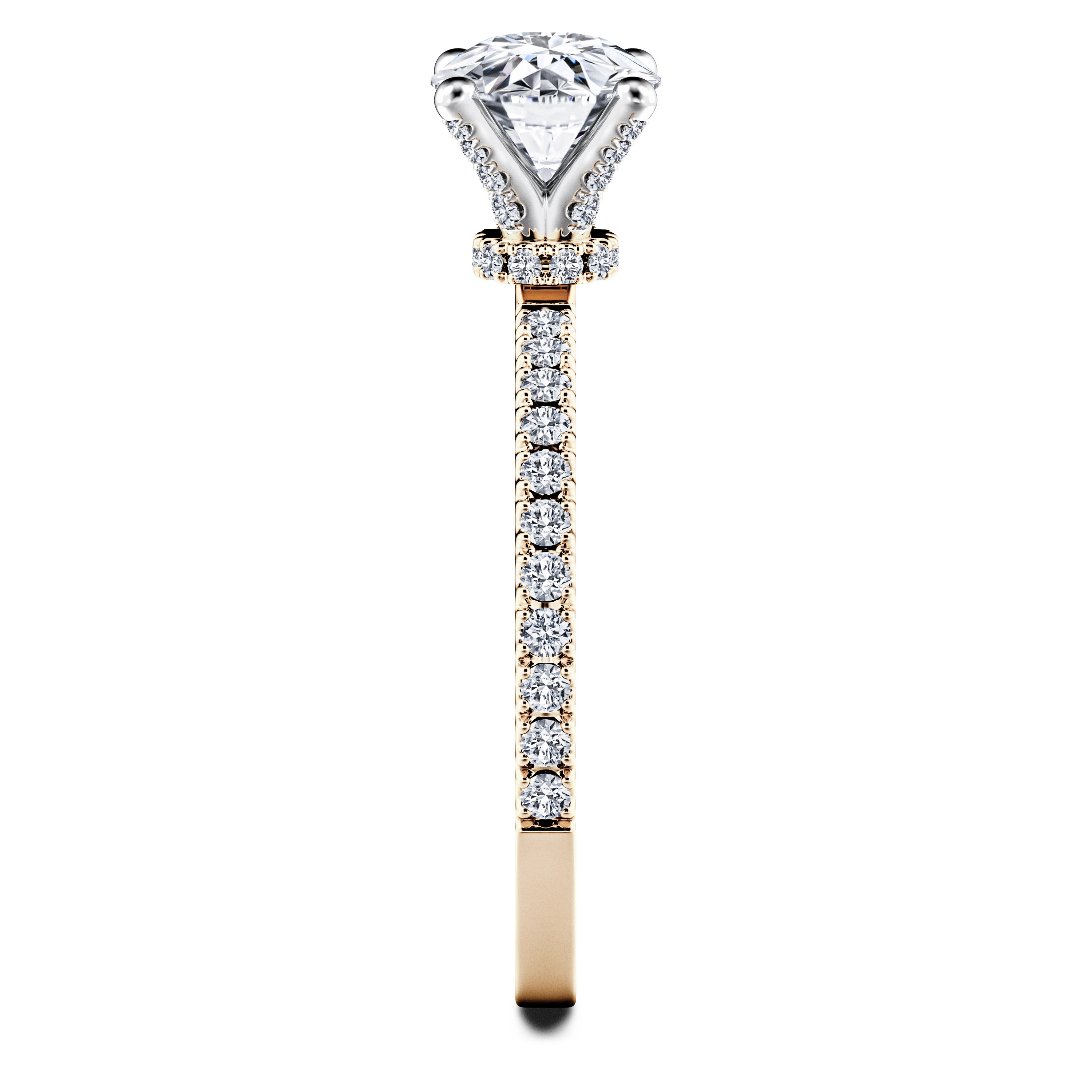Euphoria Side Stones Diamond Engagement Ring in 18ct Yellow Gold with Round Centre Stone Alternate shot 3