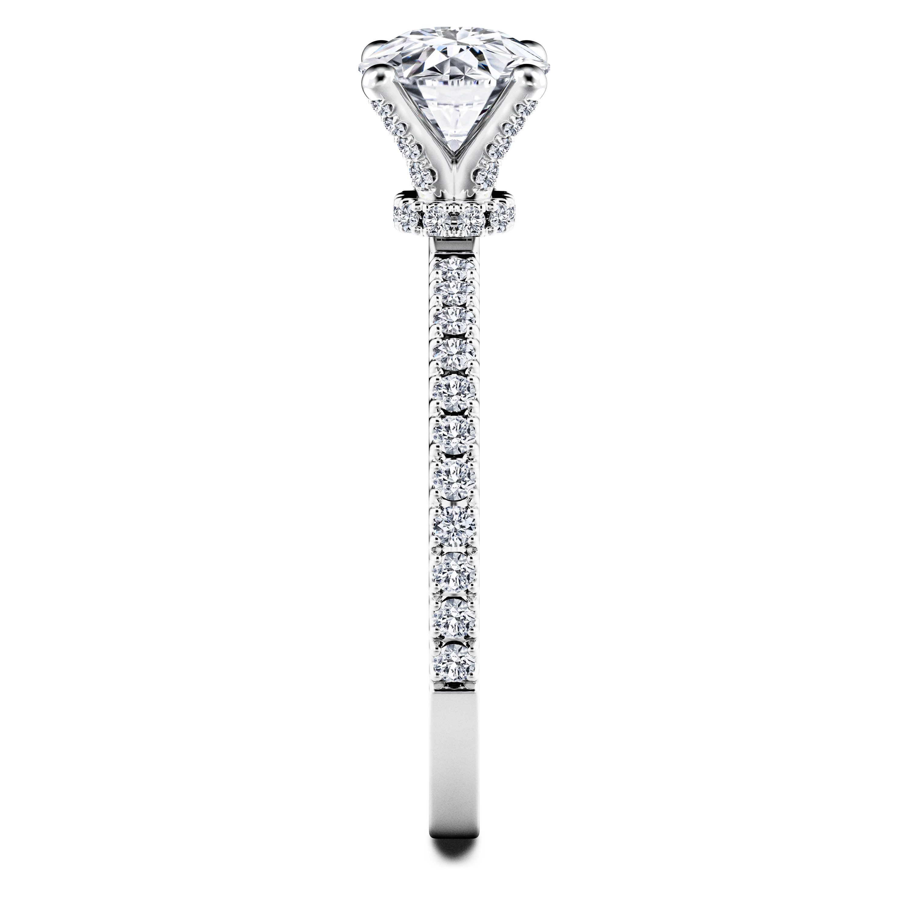 Euphoria Side Stones Diamond Engagement Ring in Platinum with Round Centre Stone Alternate shot 3