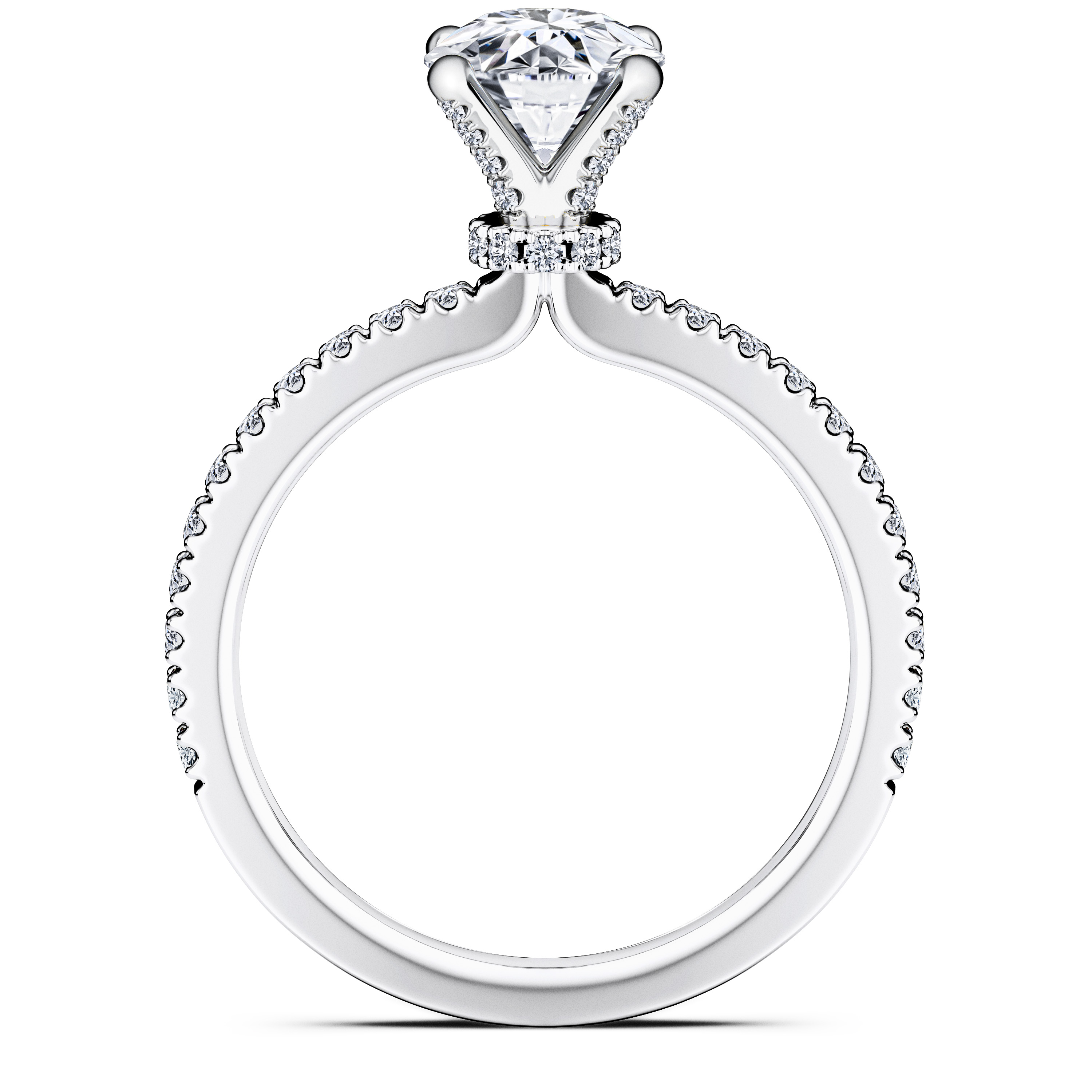 Euphoria Side Stones Diamond Engagement Ring in Platinum with Round Centre Stone Alternate shot 4