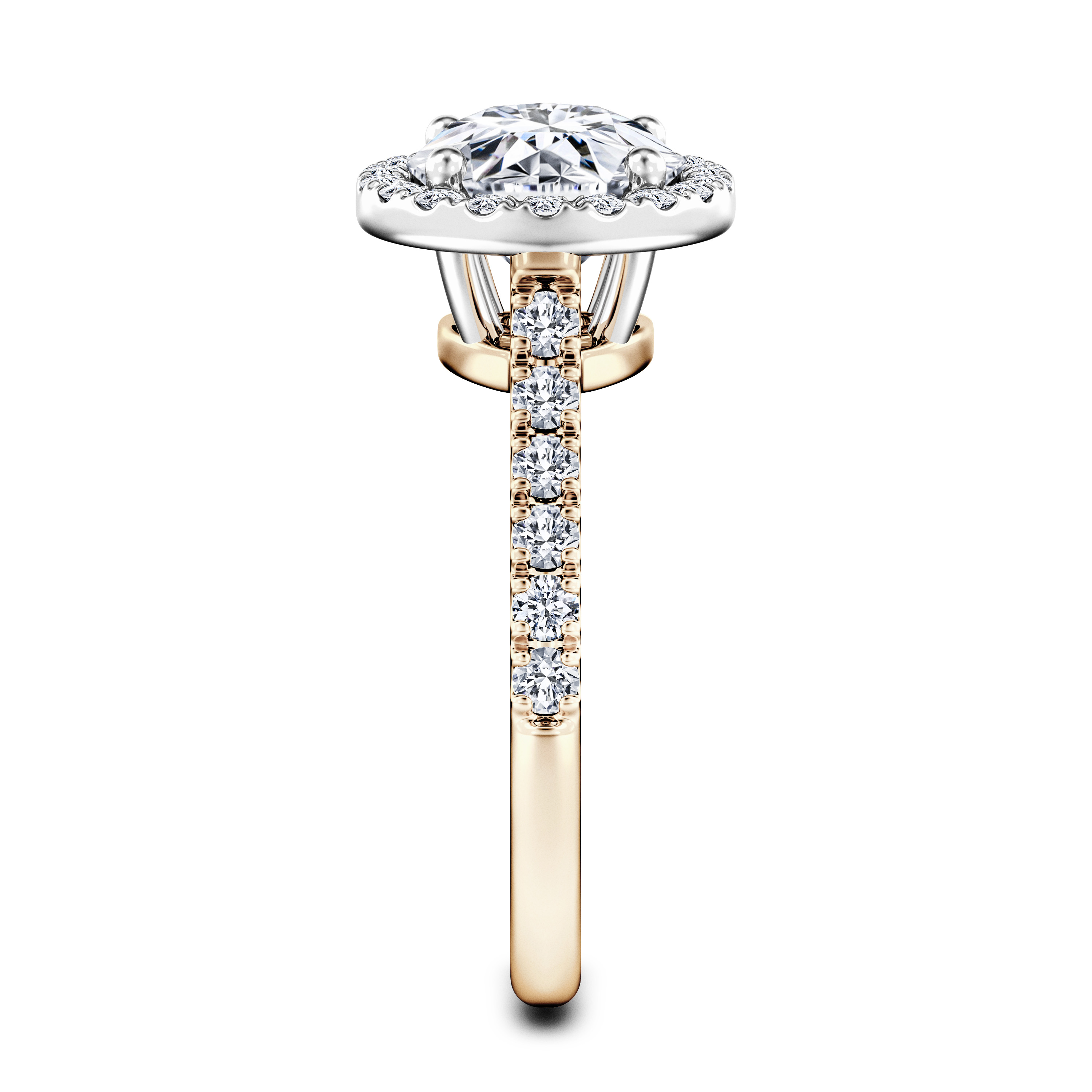 Celestial Halo Diamond Engagement Ring in 18ct Yellow Gold with Round Centre Stone Alternate shot 3