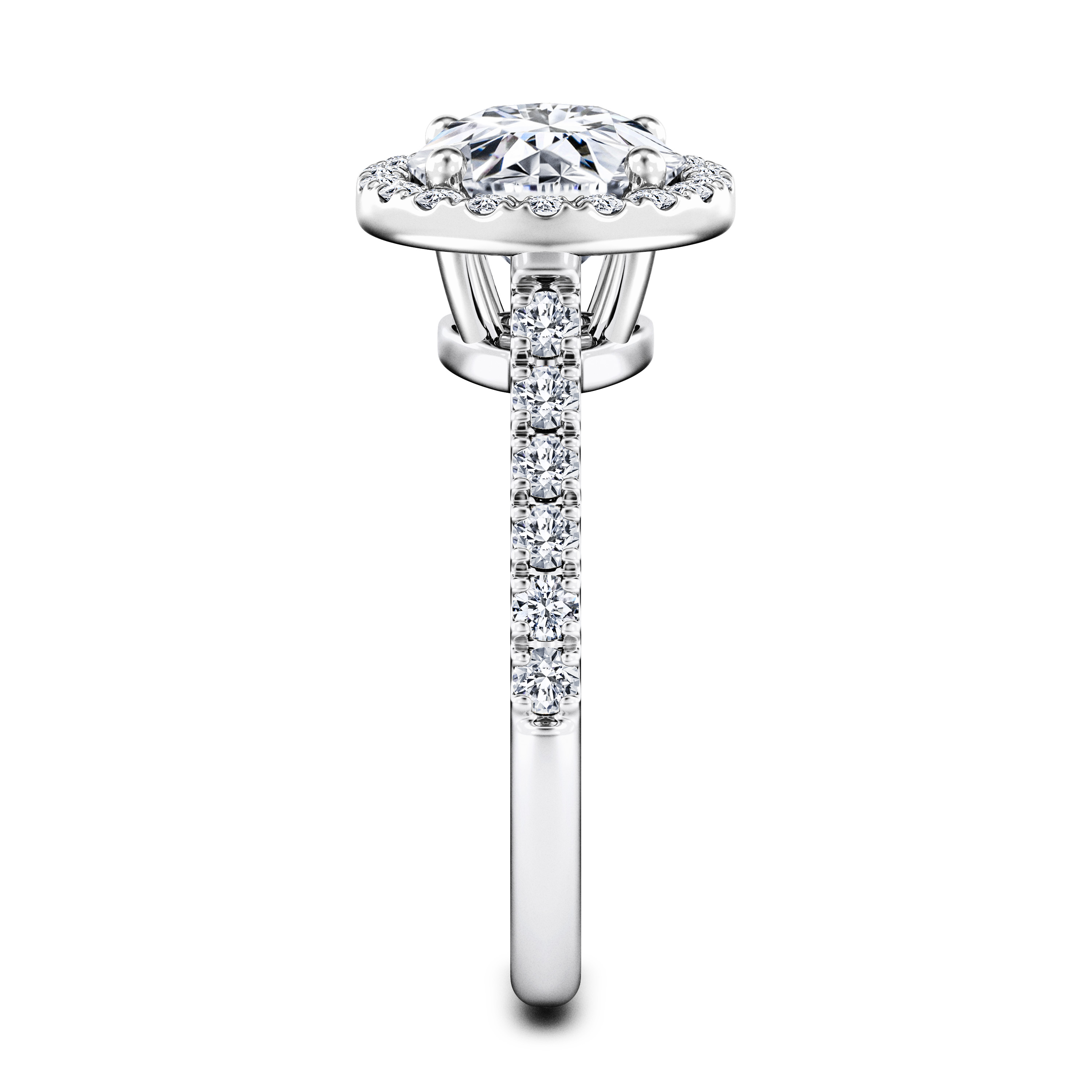 Celestial Halo Diamond Engagement Ring in 18ct White Gold with Round Centre Stone Alternate shot 3