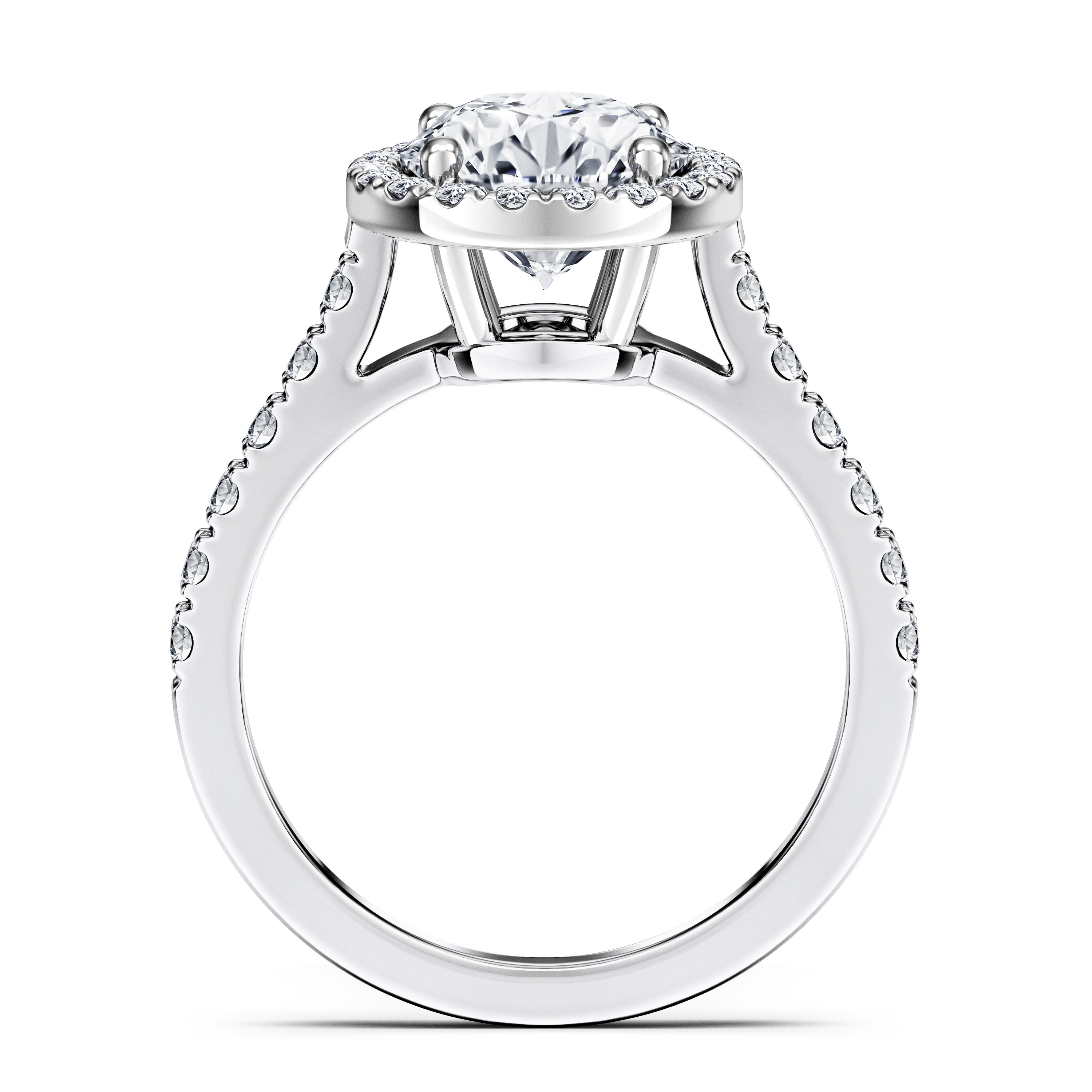 Celestial Halo Diamond Engagement Ring in 18ct White Gold with Round Centre Stone Alternate shot 4