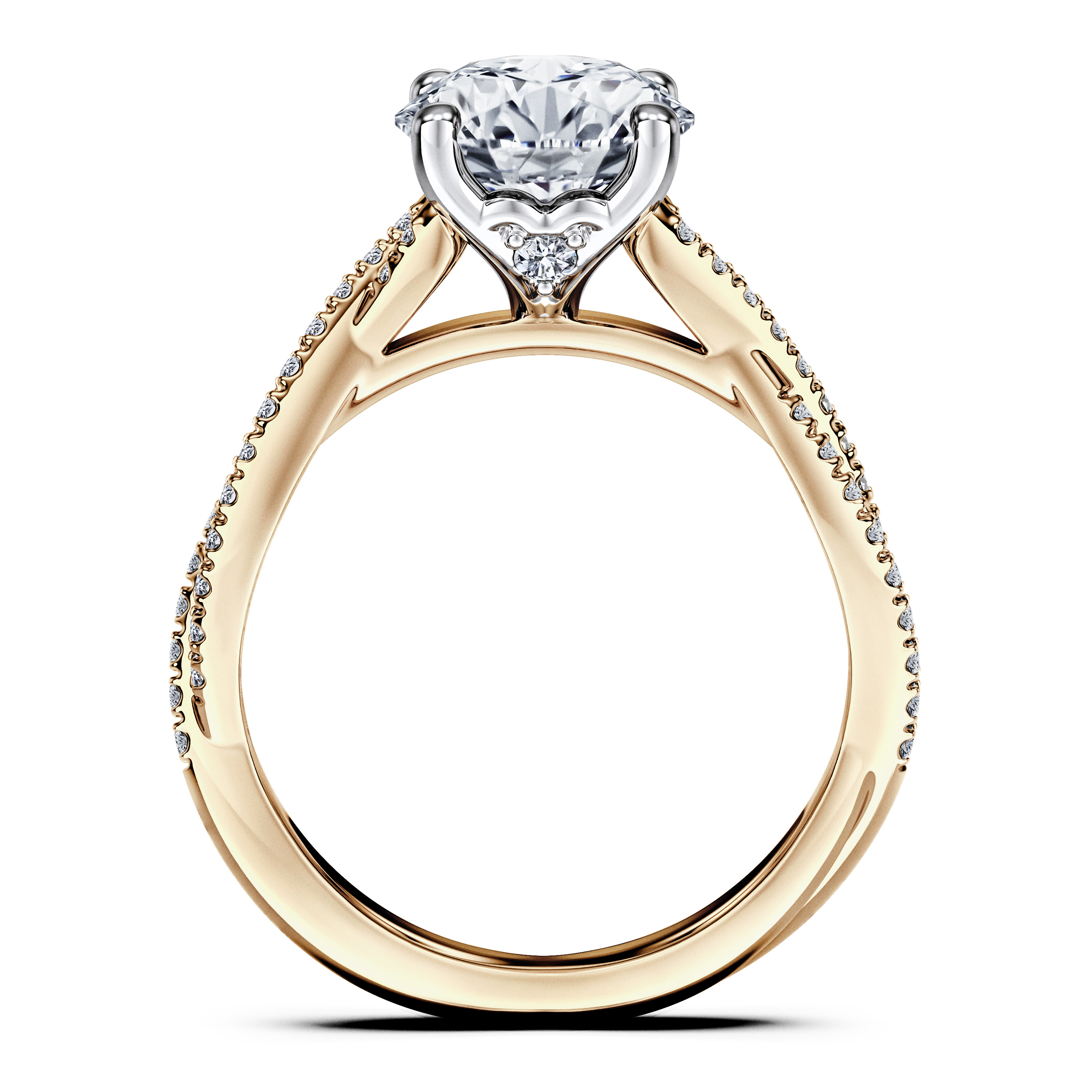 Etheral Side Stones Diamond Engagement Ring in 18ct Yellow Gold with Round Centre Stone Alternate shot 4